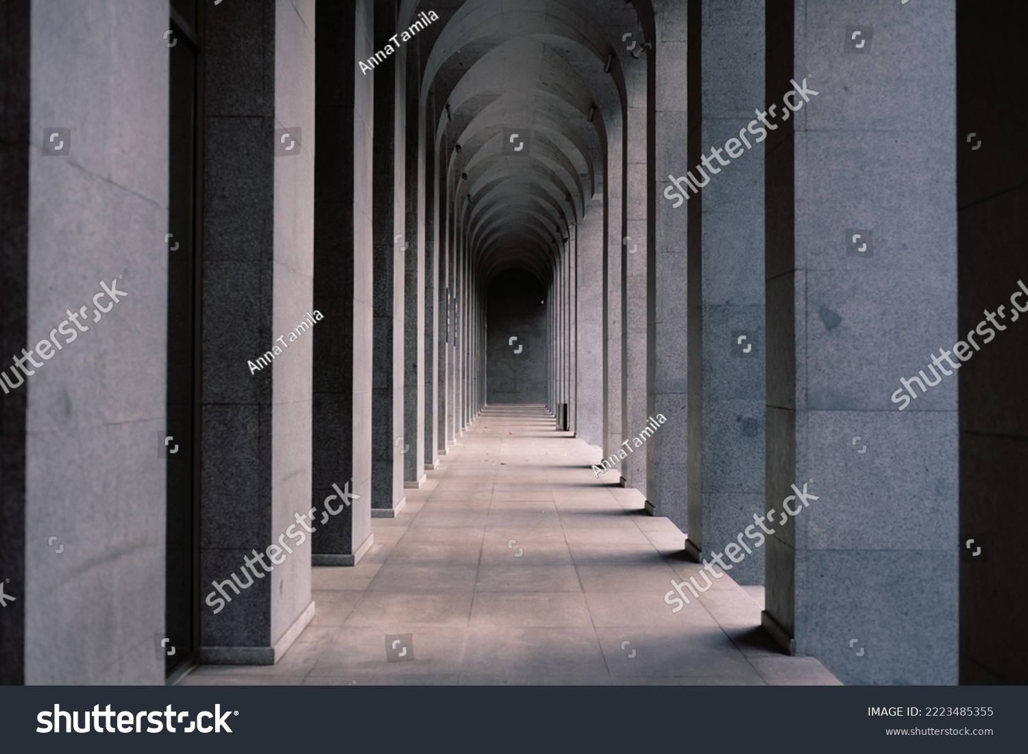 long corridor between many columns #2223485355