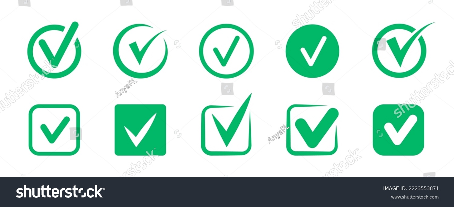 Check mark icon set. Profile verification check - Royalty Free Stock ...