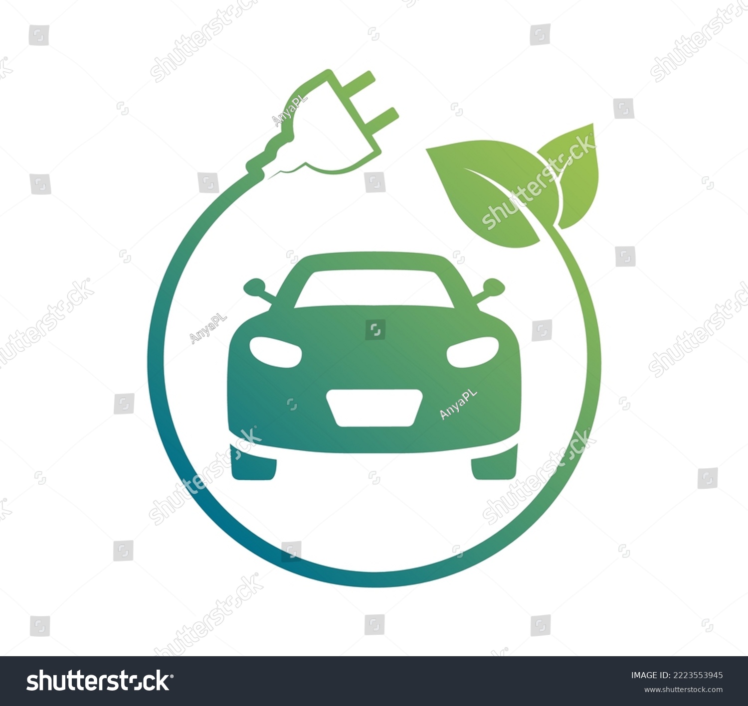 Electric car icon. Electric car with plug - Royalty Free Stock Vector ...