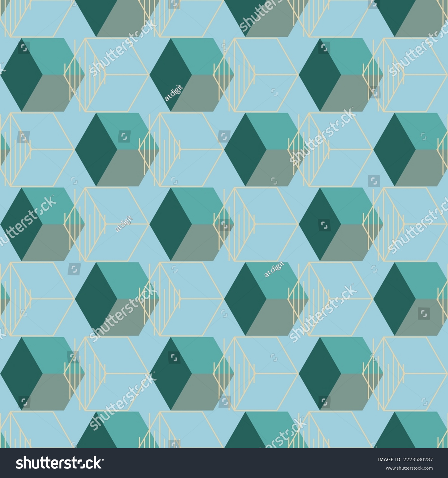 Vector cubes, optical illusion, seamless mosaic, - Royalty Free Stock ...
