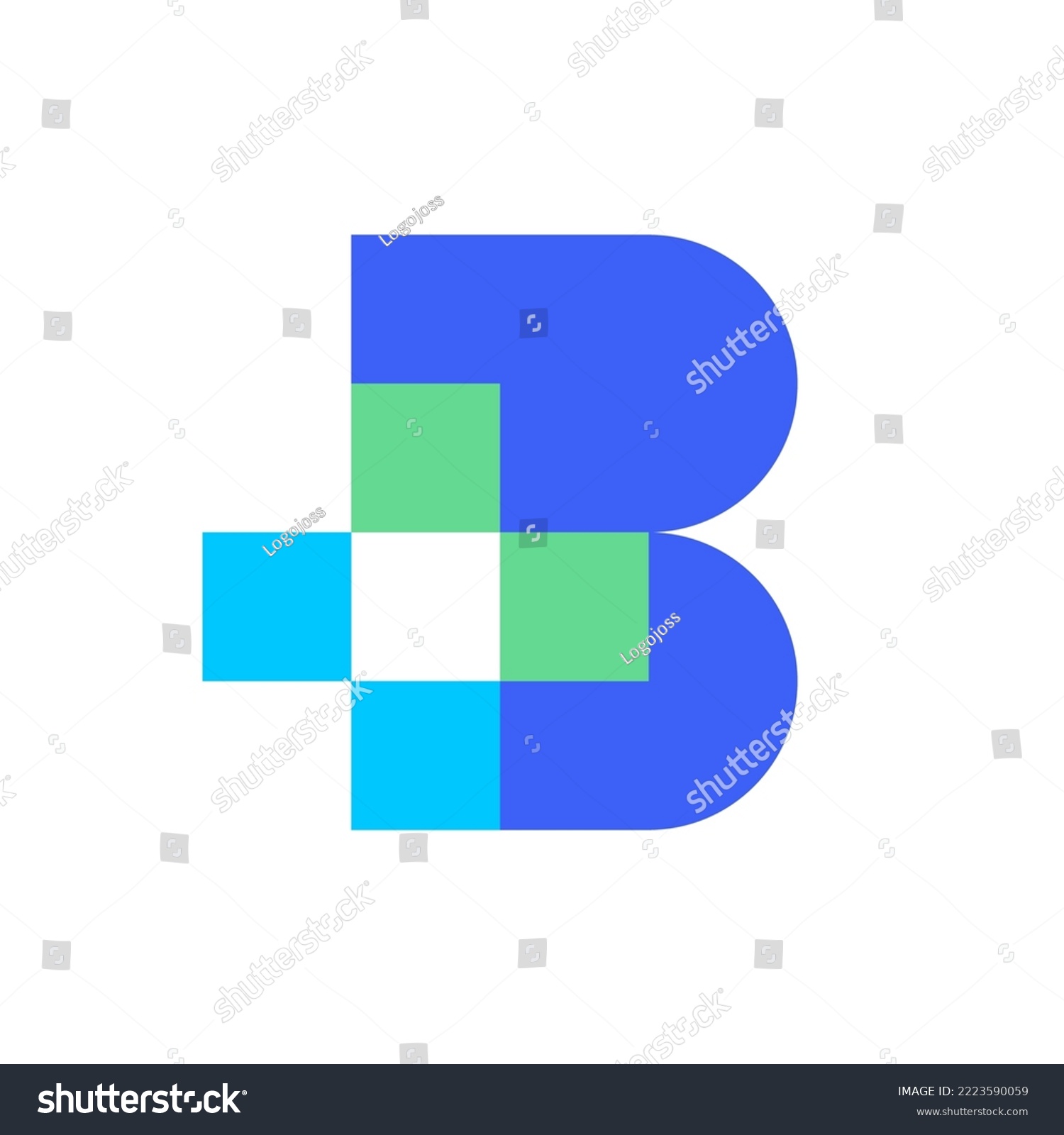 Letter B Medical Pixel Logo Design - Royalty Free Stock Vector ...