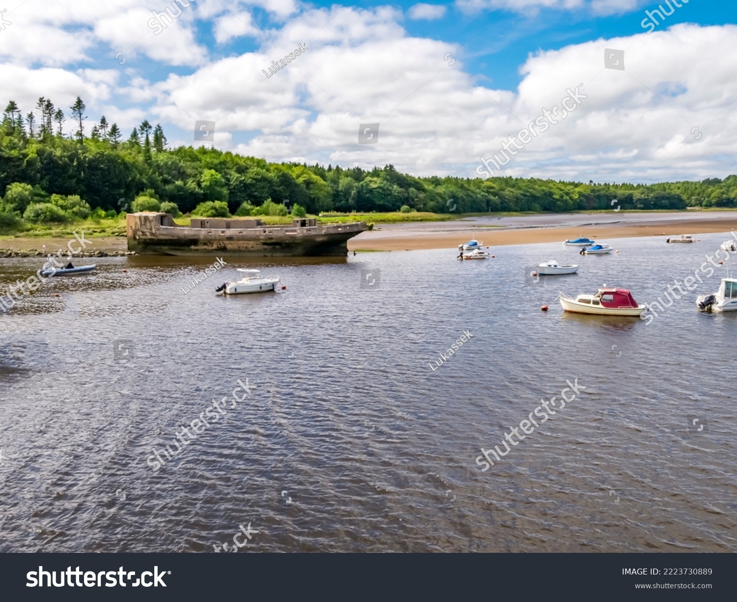 Concrete ship on a River Moy. Ballina, County Mayo, Republic of Ireland #2223730889