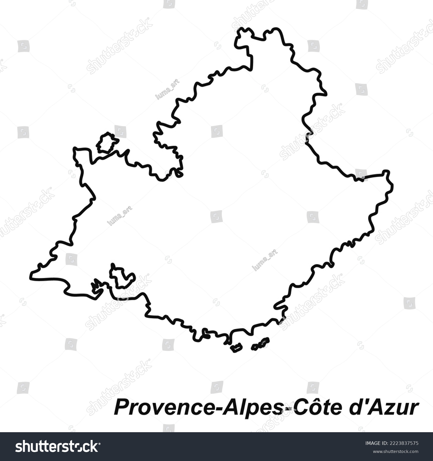 Vector high quality map of the French region of - Royalty Free Stock ...