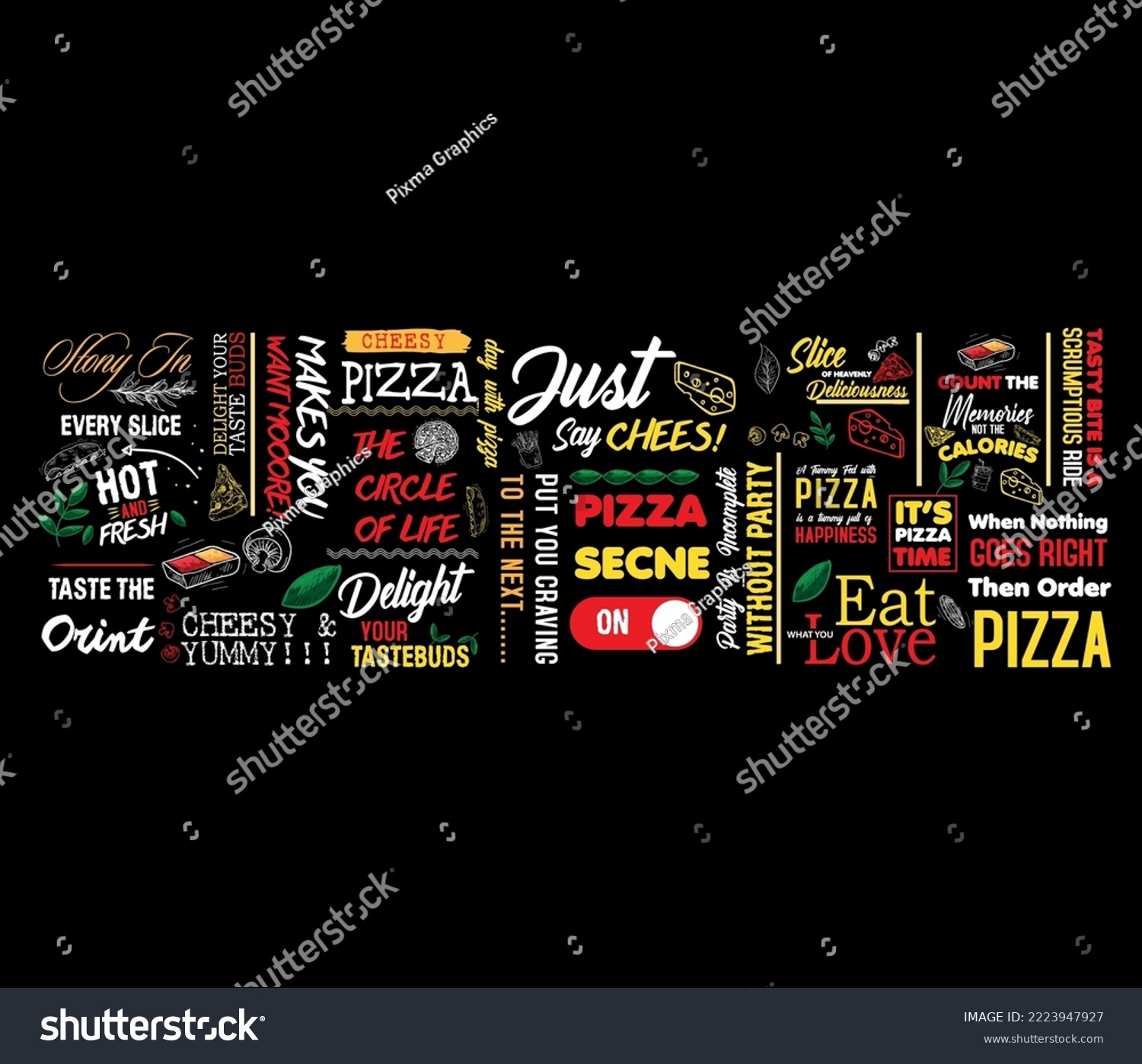 Pizza seamless pattern Wallpaper For Wall Shop - Royalty Free Stock ...