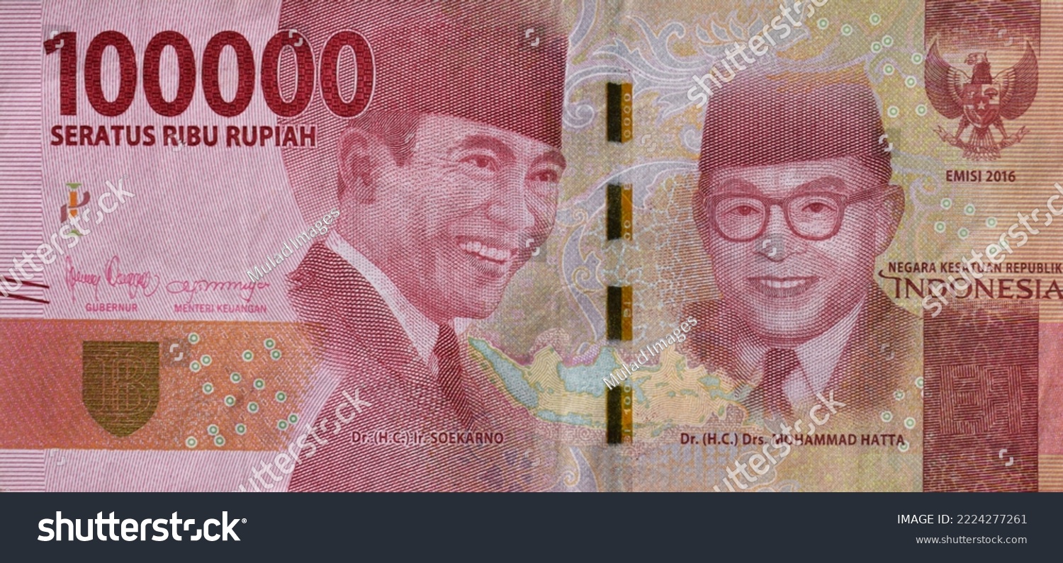 Indonesian rupiah banknotes series with the value of one hundred thousand rupiah IDR 100000 issue 2016. One hundred thousand rupiahs #2224277261