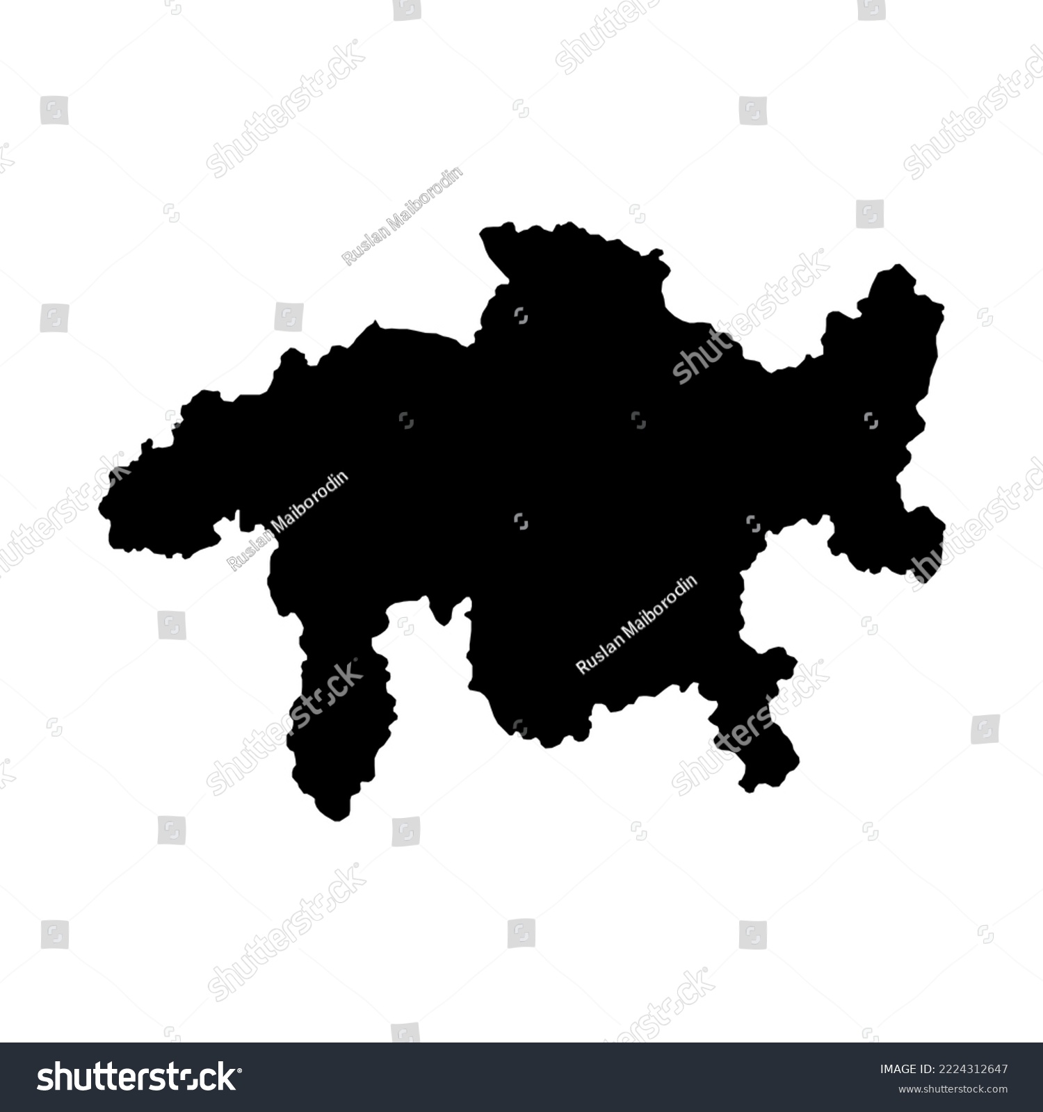 Grisons Map, Cantons Of Switzerland. Vector - Royalty Free Stock Vector ...