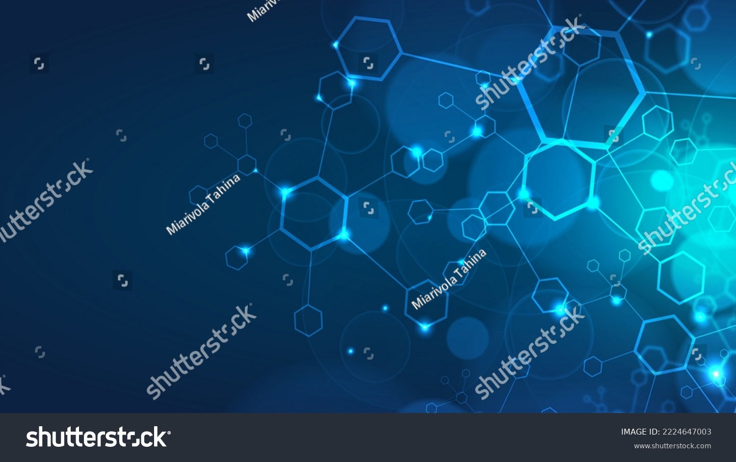 Abstract background hexagon network technology  #2224647003