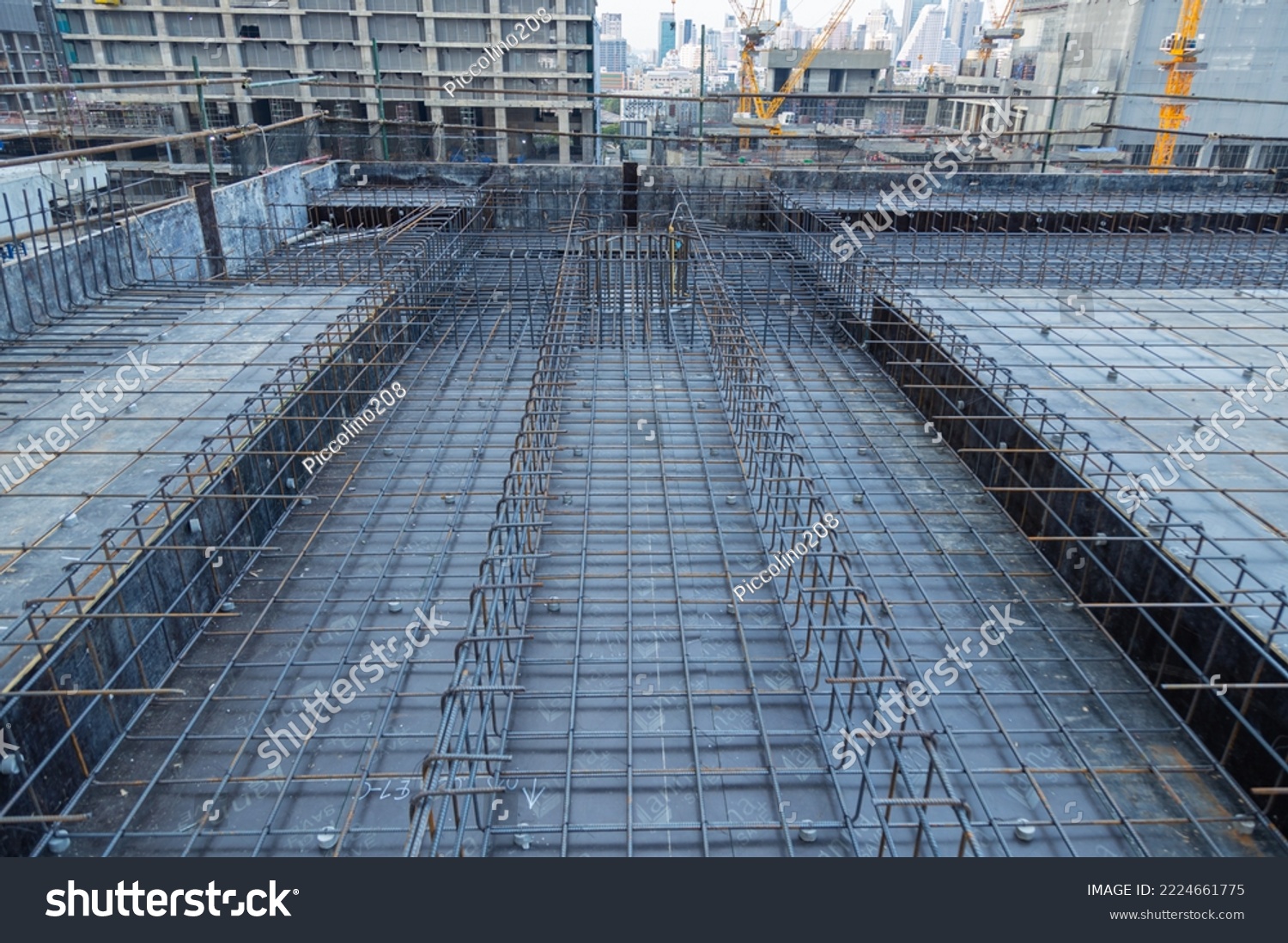 Rusted Steel Reinforcement for Post-Tension Concrete Floors is a floor system which draws prestressed wire. #2224661775