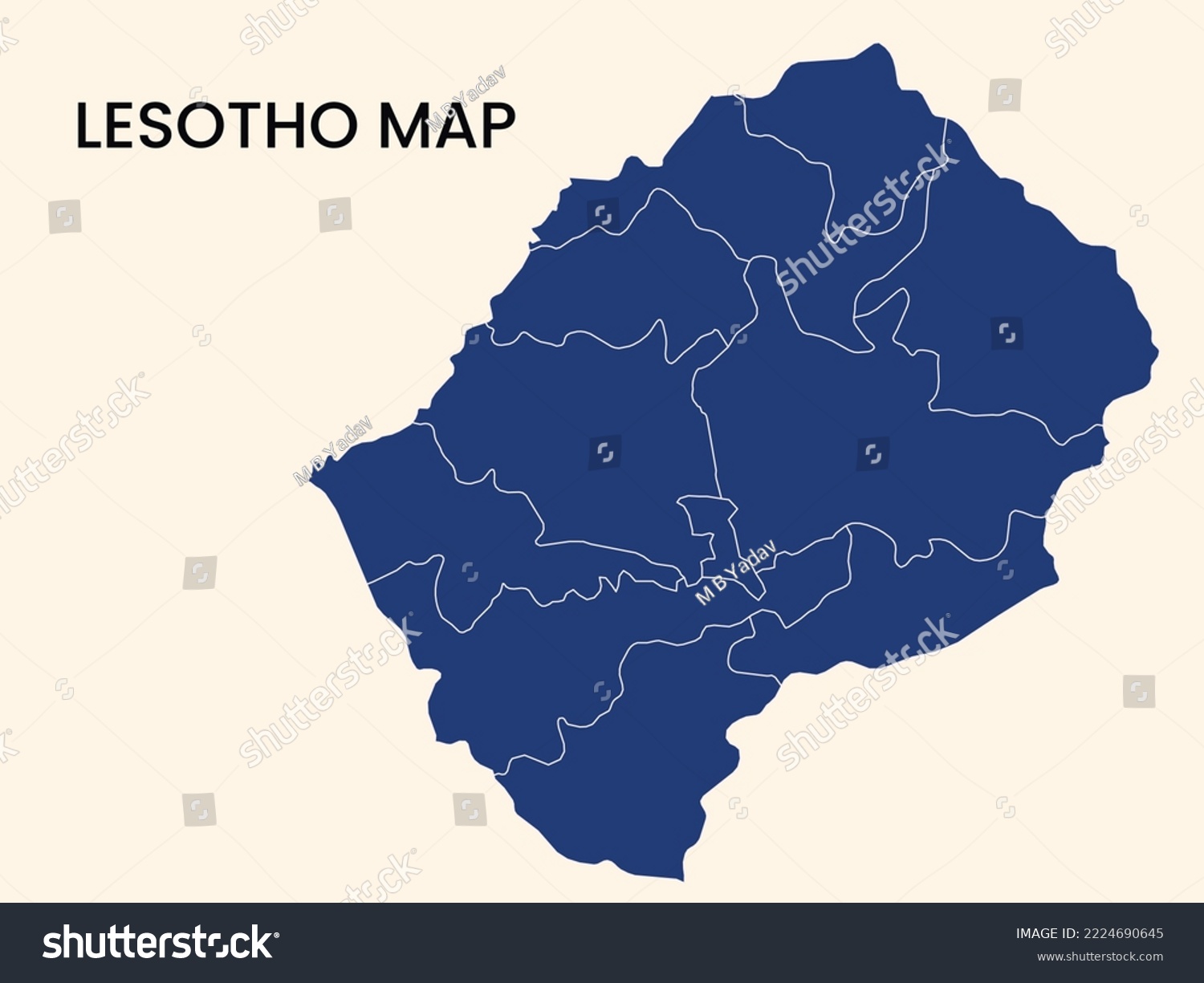 Map of Lesotho, Solid Map of Lesotho, Lesotho - Royalty Free Stock ...