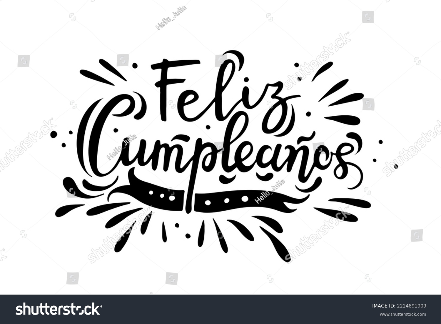 Feliz Cumpleanos Happy Birthday In Spanish Royalty Free Stock Vector