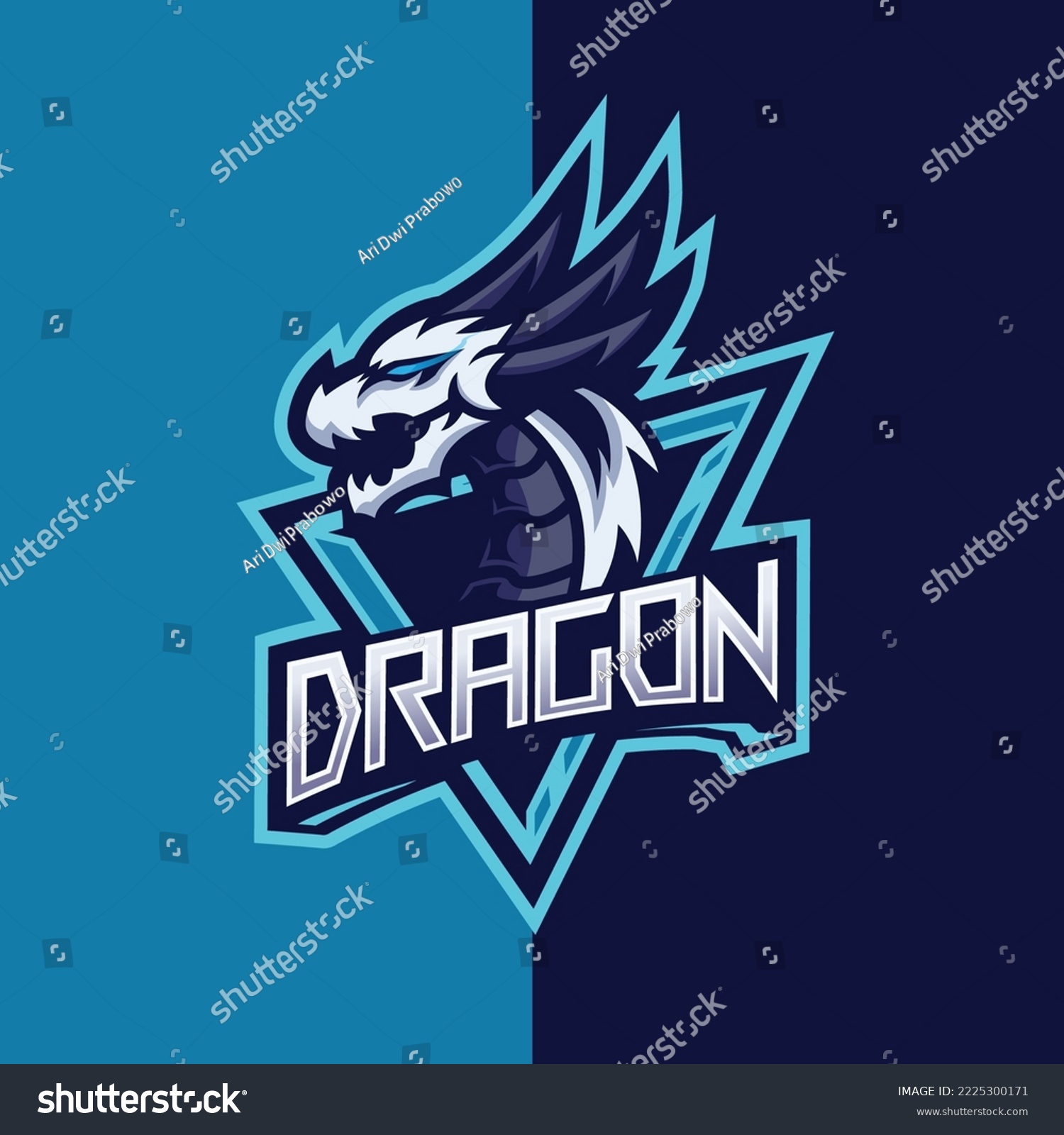 Dragon Head Mascot Logo Design For Gaming Team Royalty Free Stock Vector 2225300171 2672