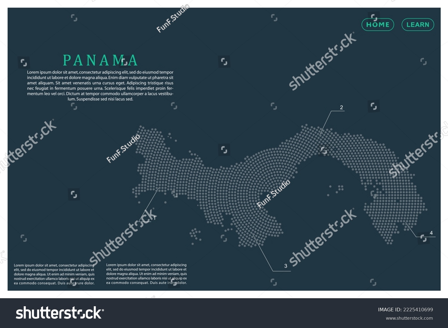 Panama Map - World map vector template with Grey - Royalty Free Stock ...