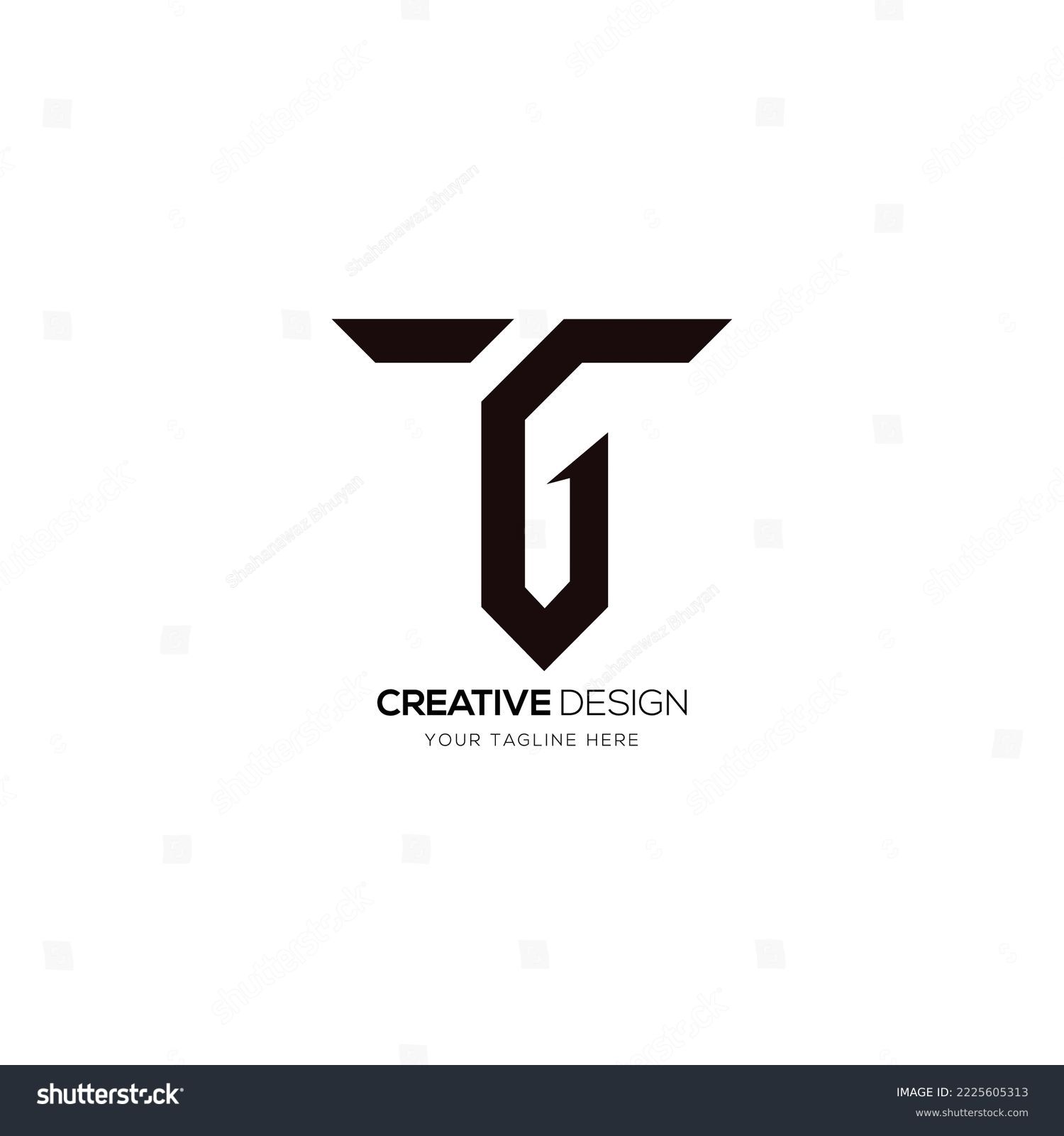 Modern Letter T G Creative Monogram Logo - Royalty Free Stock Vector 