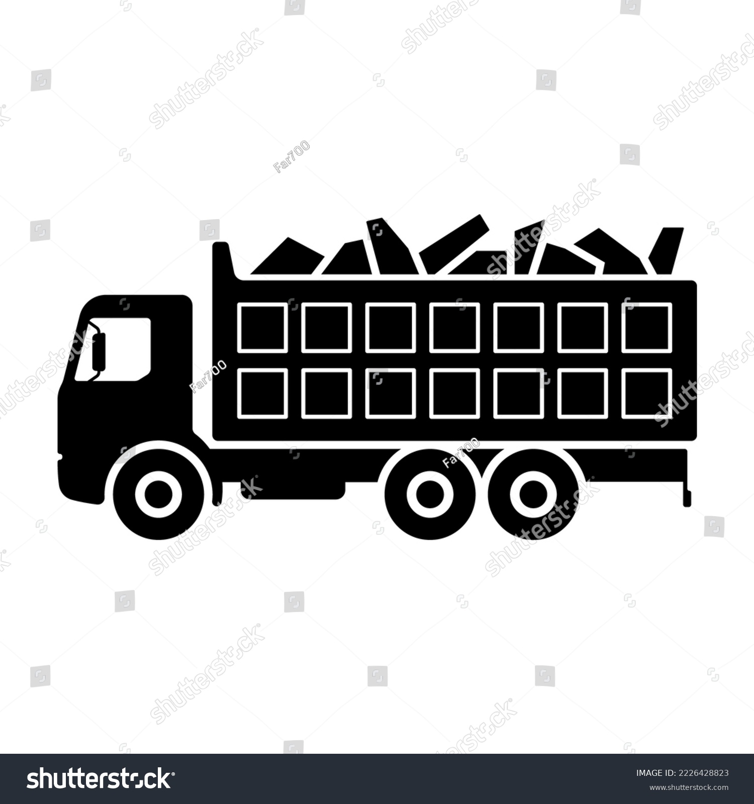 Scrap truck icon. Transportation of scrap metal. - Royalty Free Stock ...