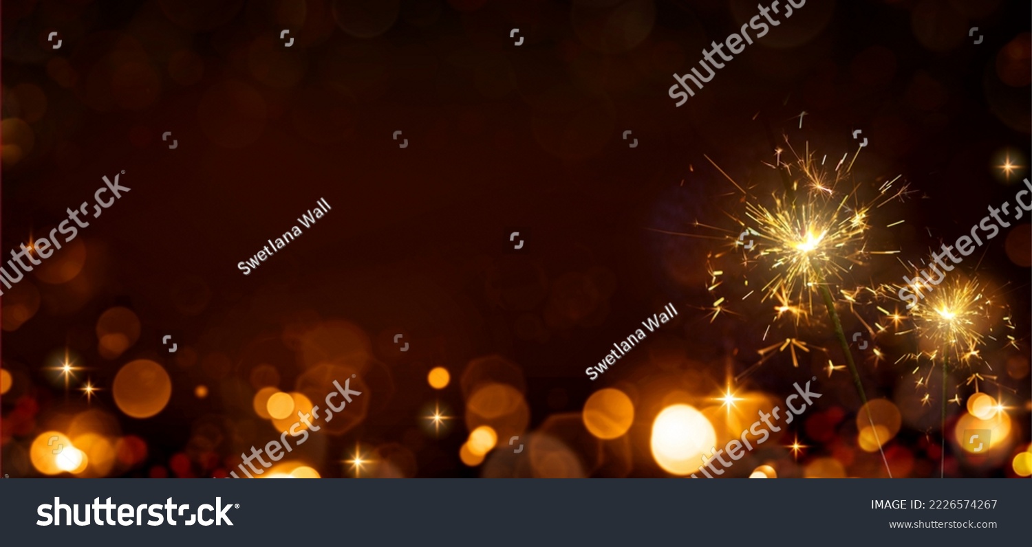 New Year color bokeh background and bengal light . #2226574267