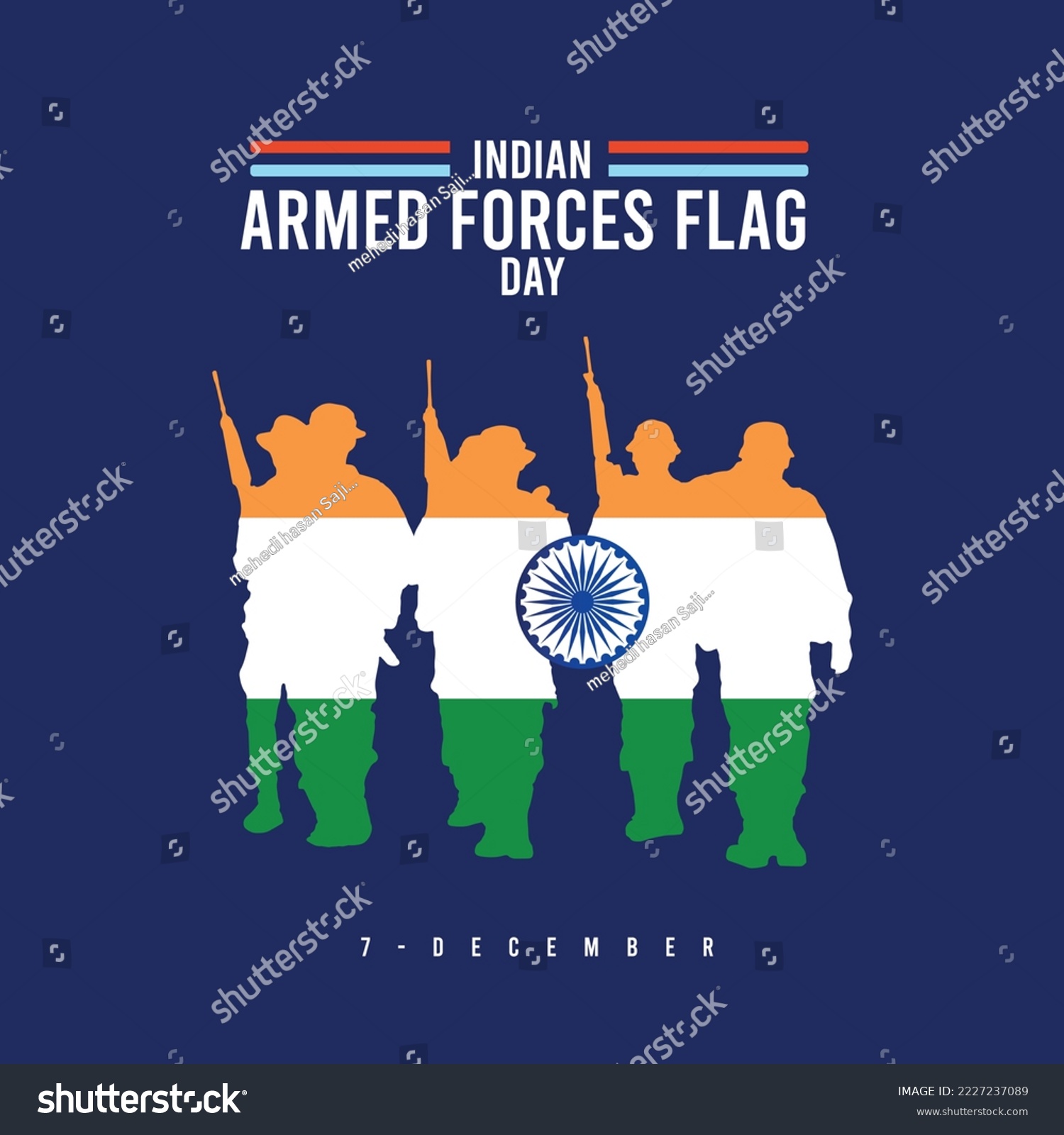 Armed Forces Flag Day Of India Vector Royalty Free Stock Vector