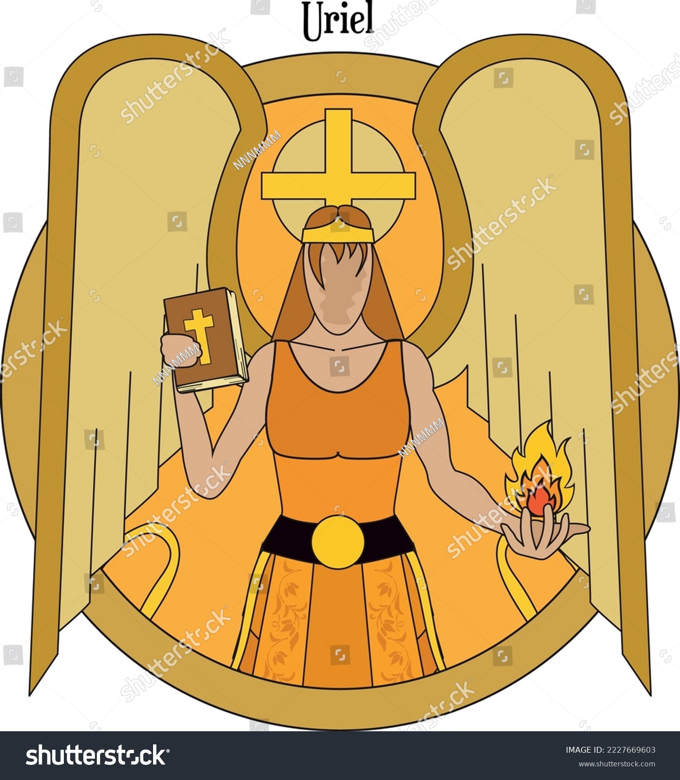 Illustration Vector isolated of Archangel, Uriel - Royalty Free Stock ...