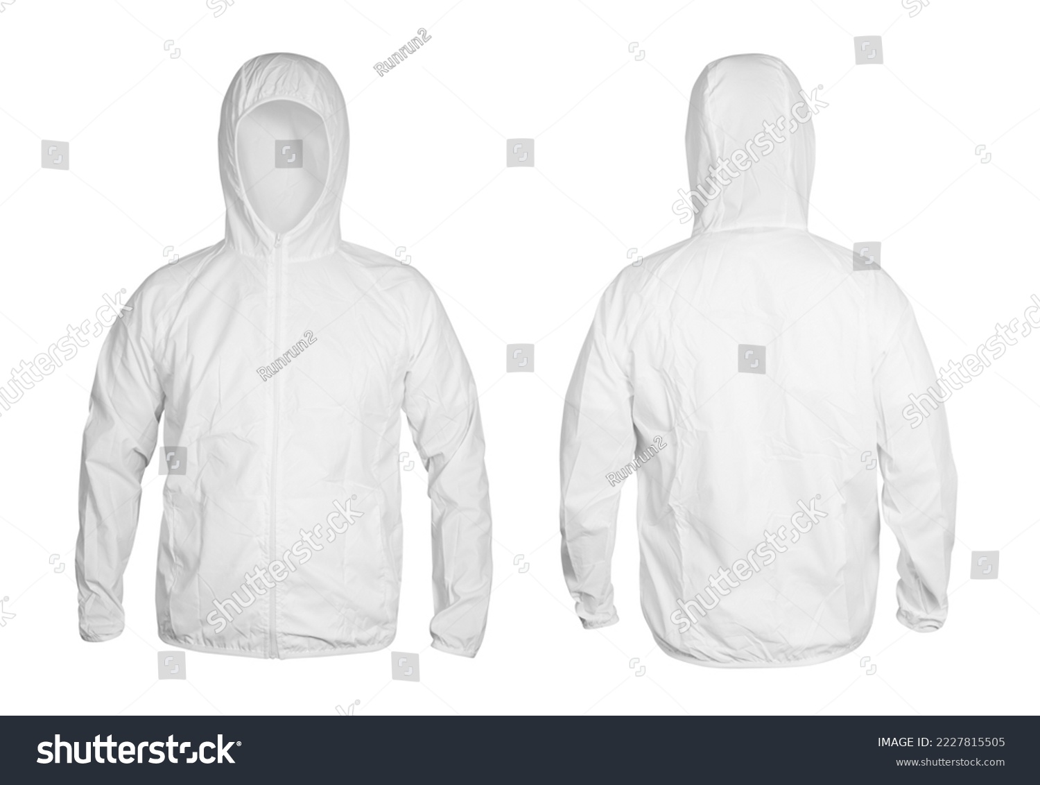 Ultra Light Rainproof Windbreaker Jacket isolated on white background with clipping path #2227815505