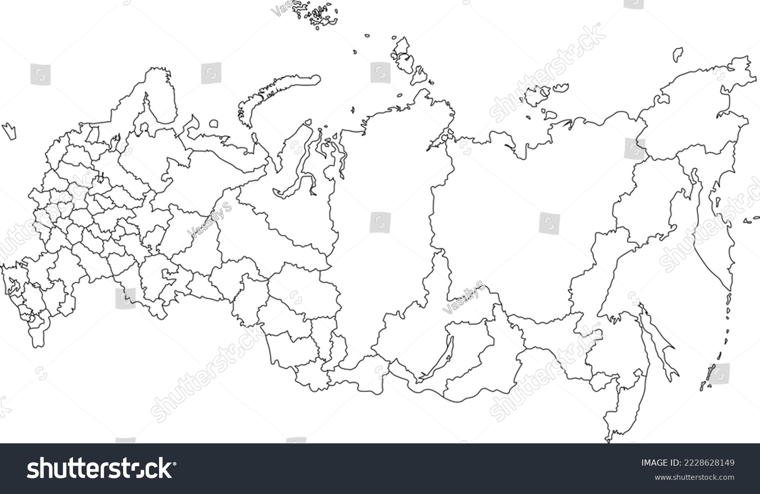 Map of Russia. Regions of Russia. Independent - Royalty Free Stock ...