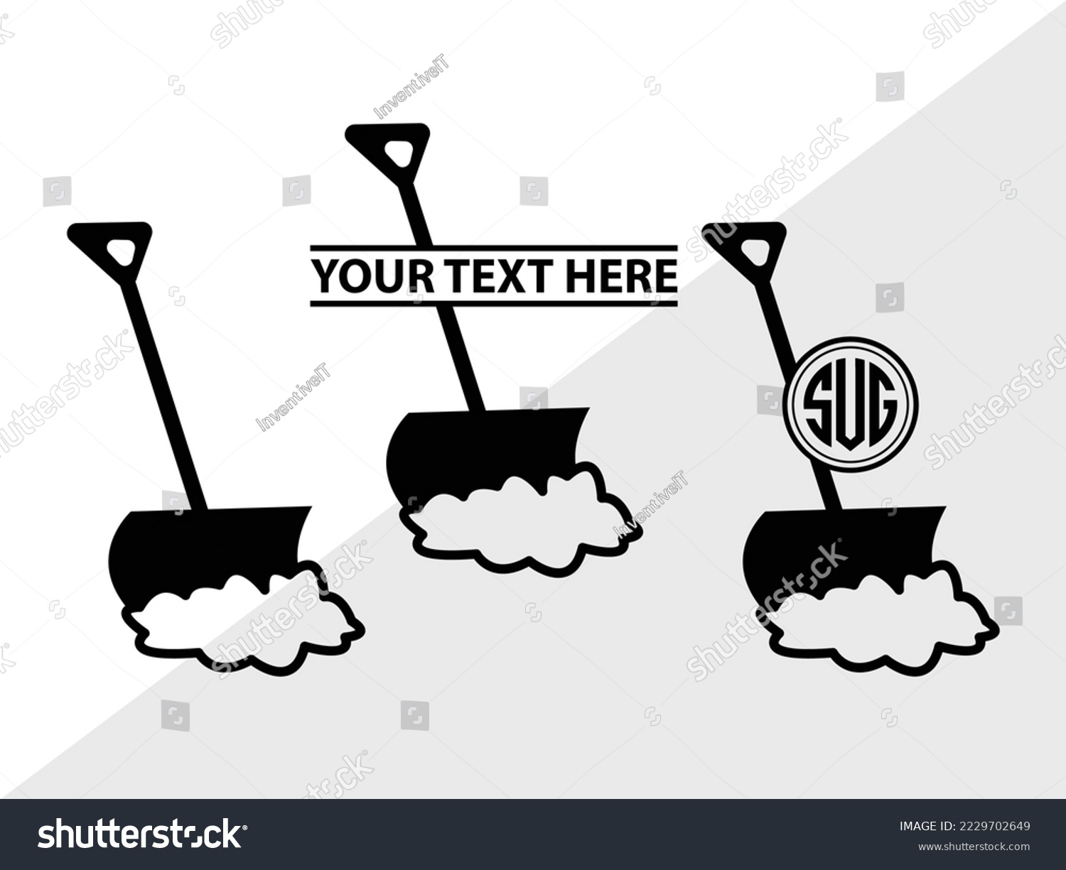Shovel Silhouette Vector Illustration Silhouette - Royalty Free Stock ...