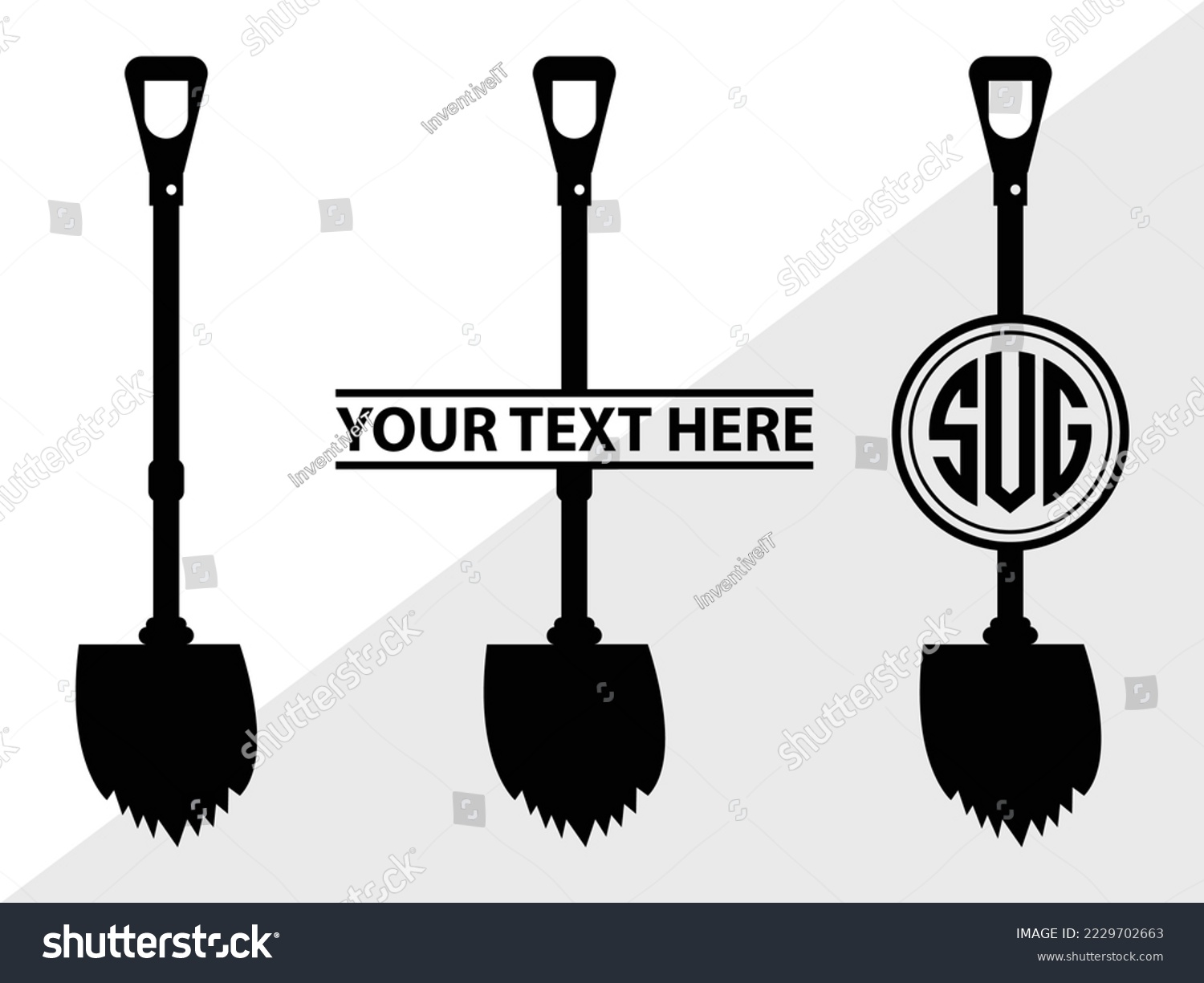 Shovel Silhouette Vector Illustration Silhouette - Royalty Free Stock ...