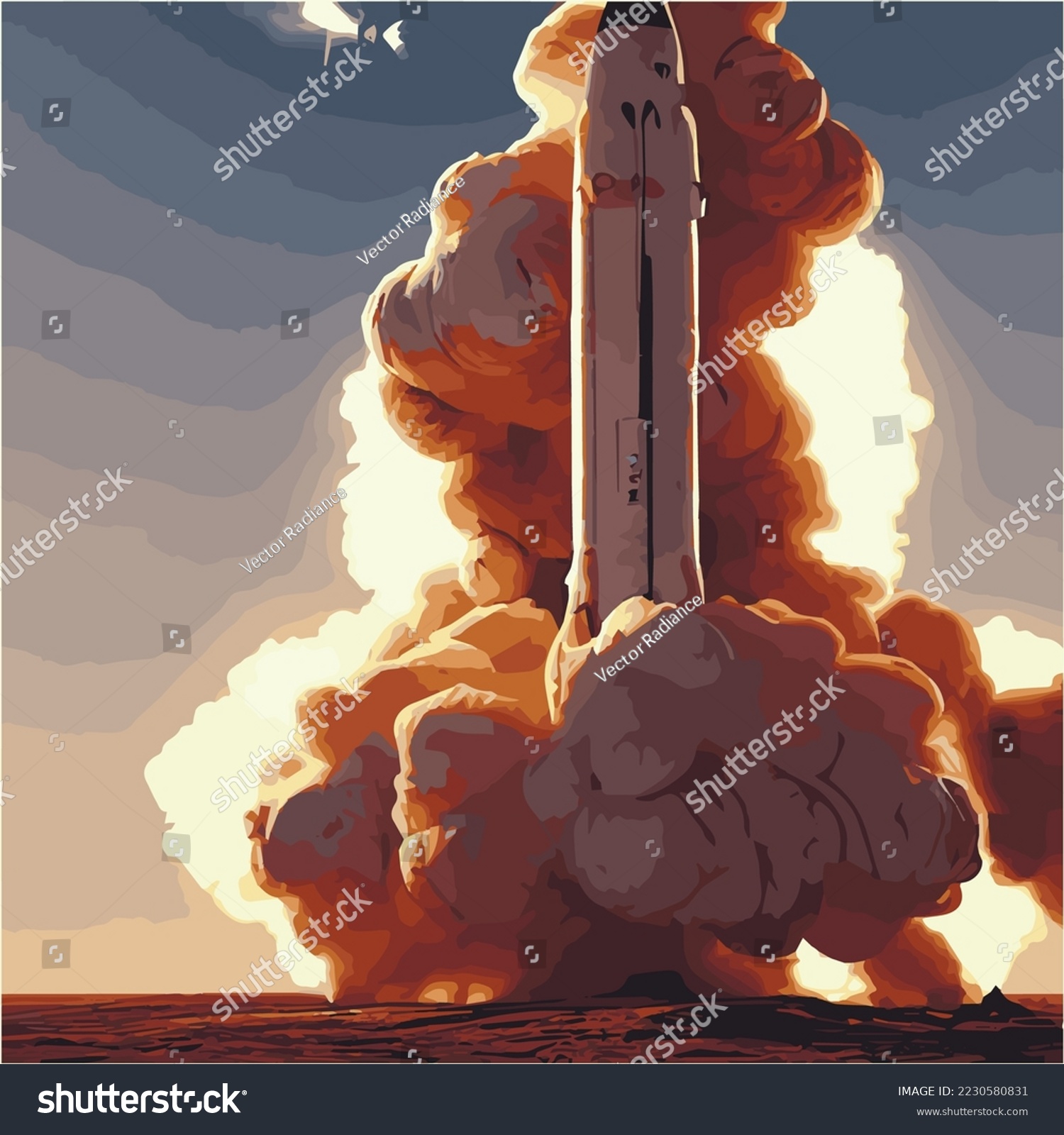 The Outer Space Launch System Takes Off Vector Royalty Free Stock Vector 2230580831