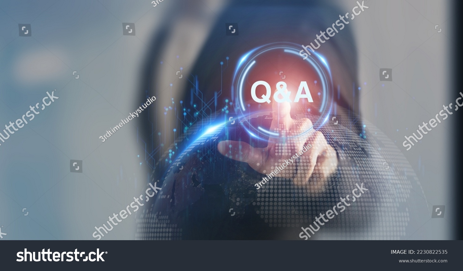 Q and A - an abbreviation on smart background. Chatbot technology concept. Artificial intelligence (AI) applications and innovation. Frequently asked questions in websites, social networks, business. #2230822535