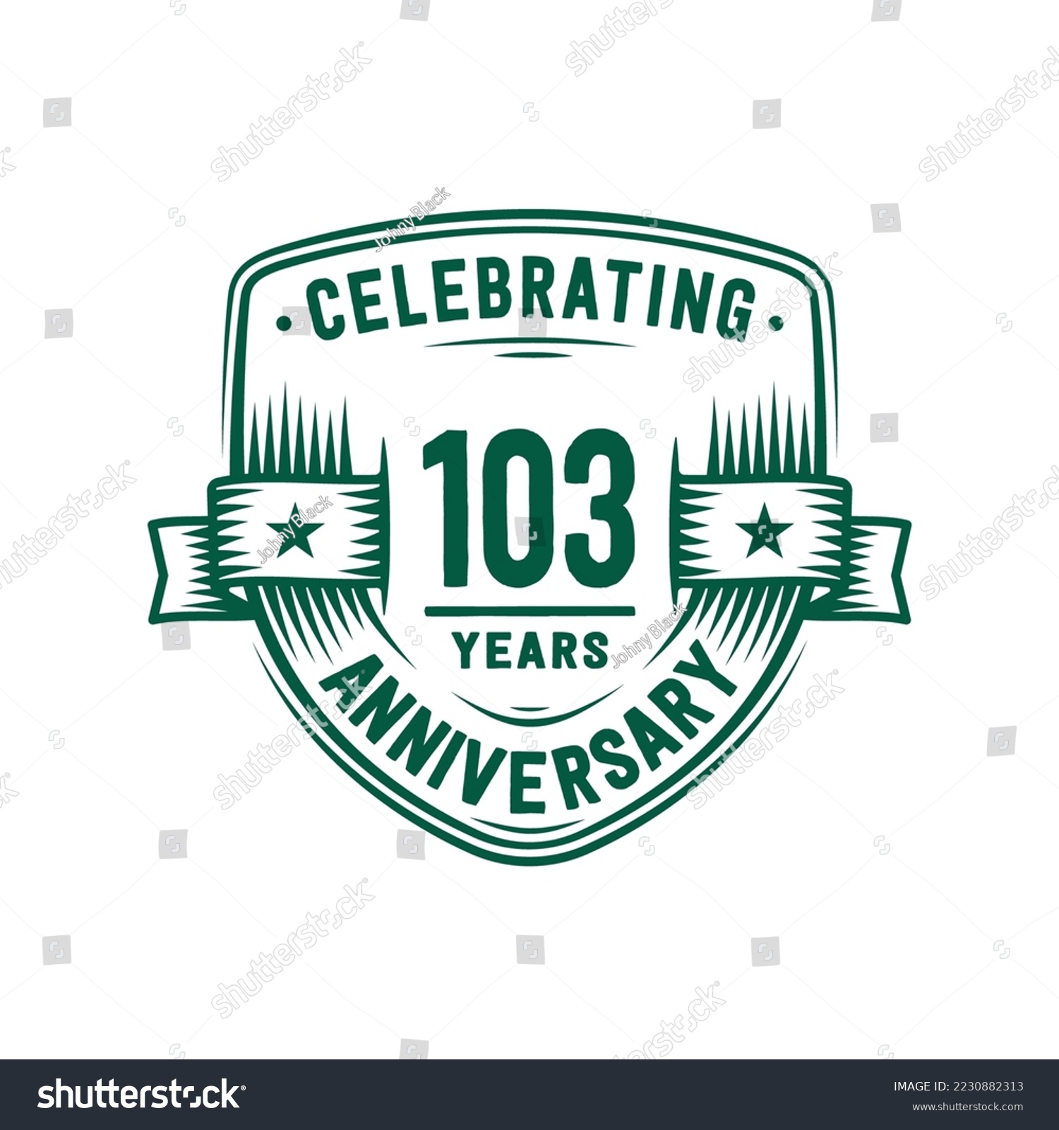 103 years anniversary celebration shield design - Royalty Free Stock ...