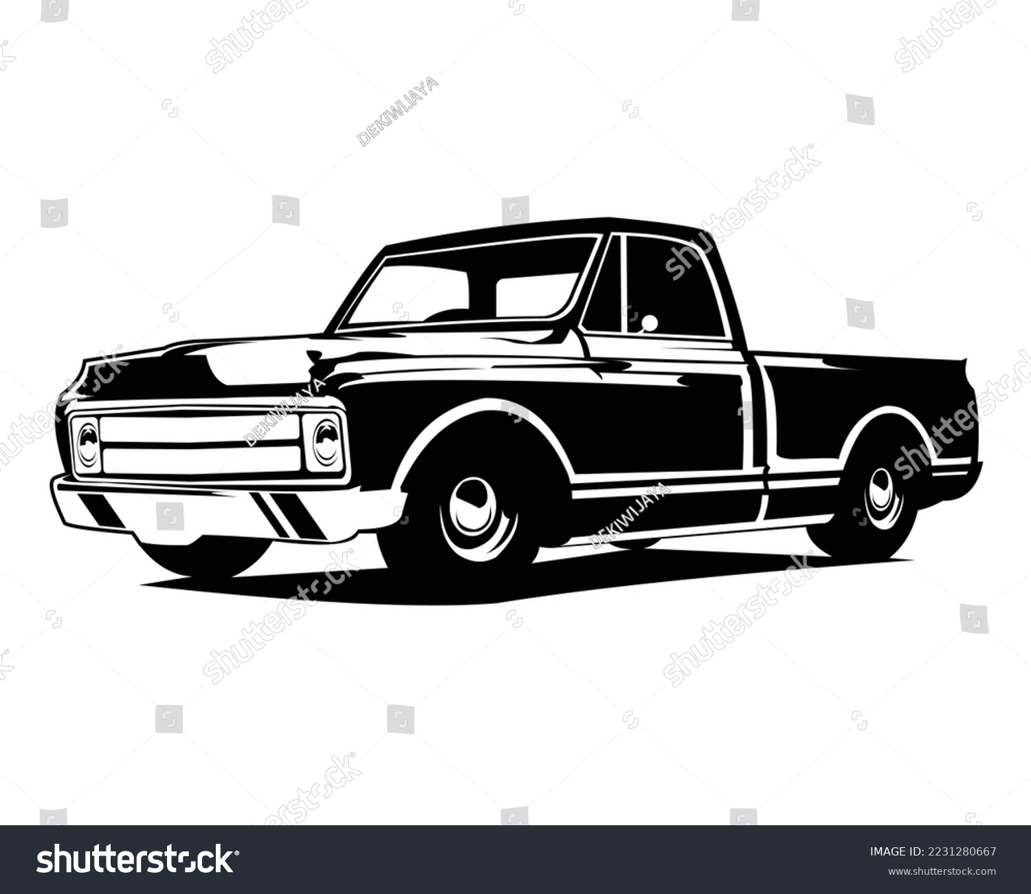 C10 Truck Vector Isolated White Background - Royalty Free Stock Vector 