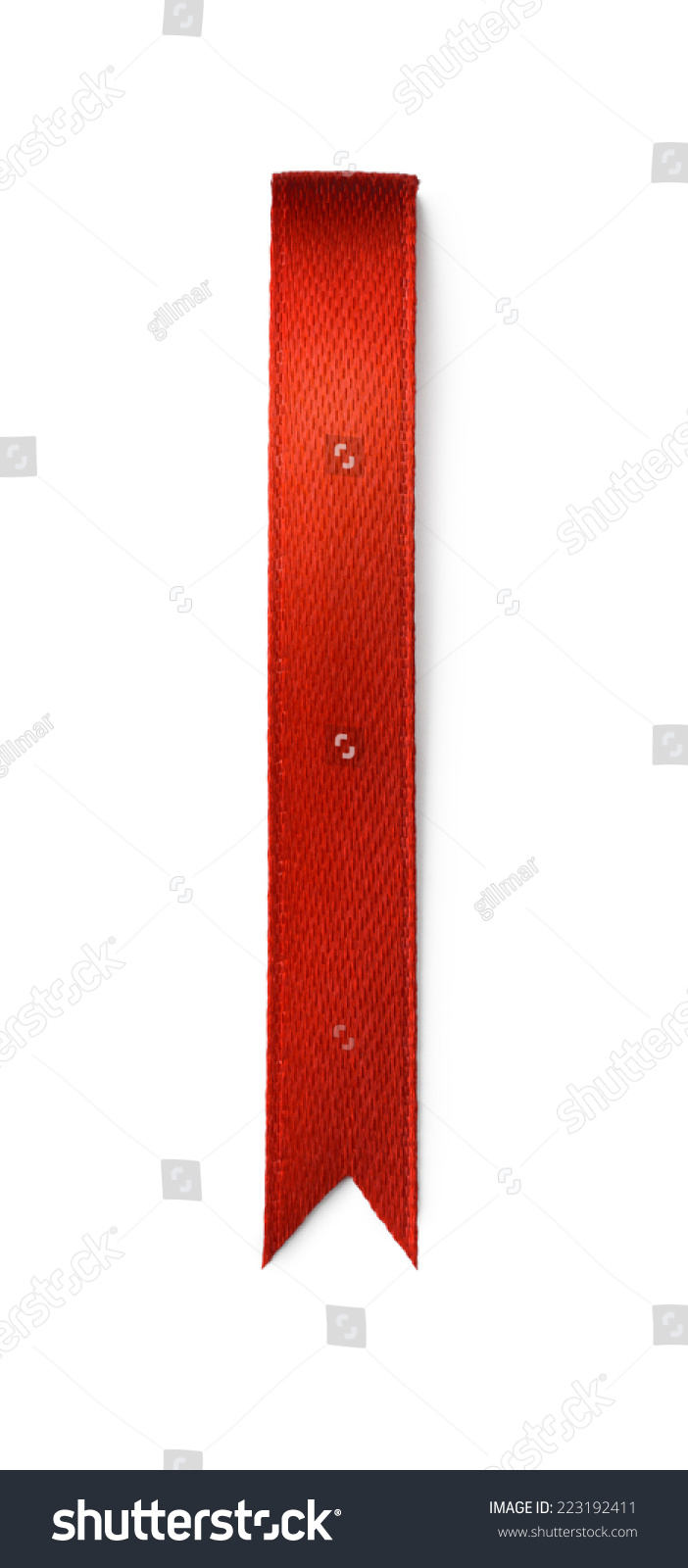 Red ribbon bookmark isolated on white background  #223192411