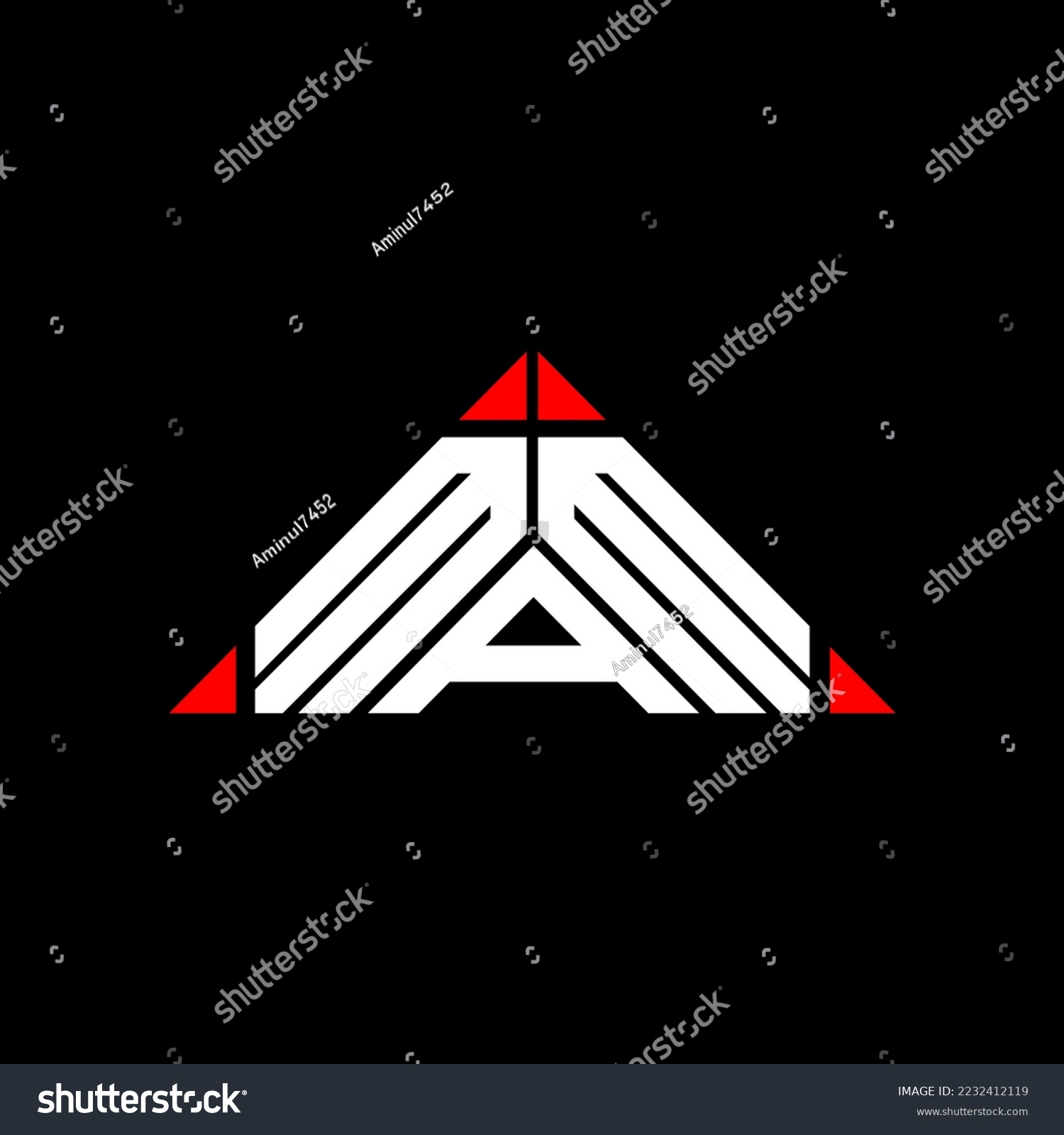 Mam Letter Logo Creative Design With Vector Royalty Free Stock Vector