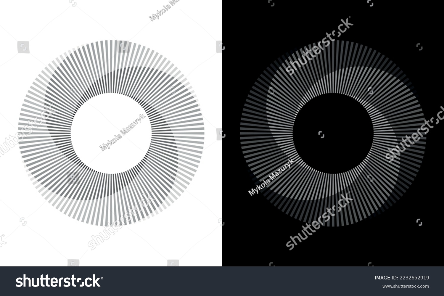 Set of circles with lines. Lines in one color - Royalty Free Stock ...