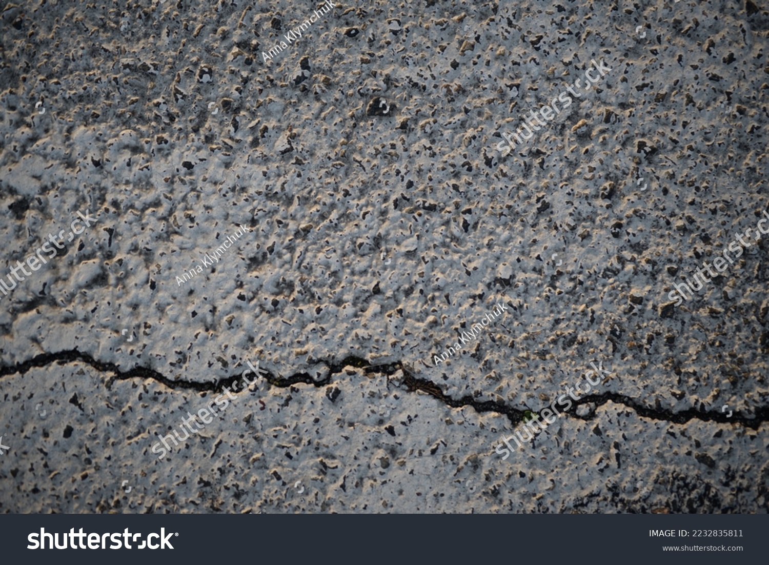 texture of white paint for road marking on asphalt, texture of painted asphalt cracked texture white background, white background on gray asphalt, pedestrian crossing, new road marking close up	 #2232835811