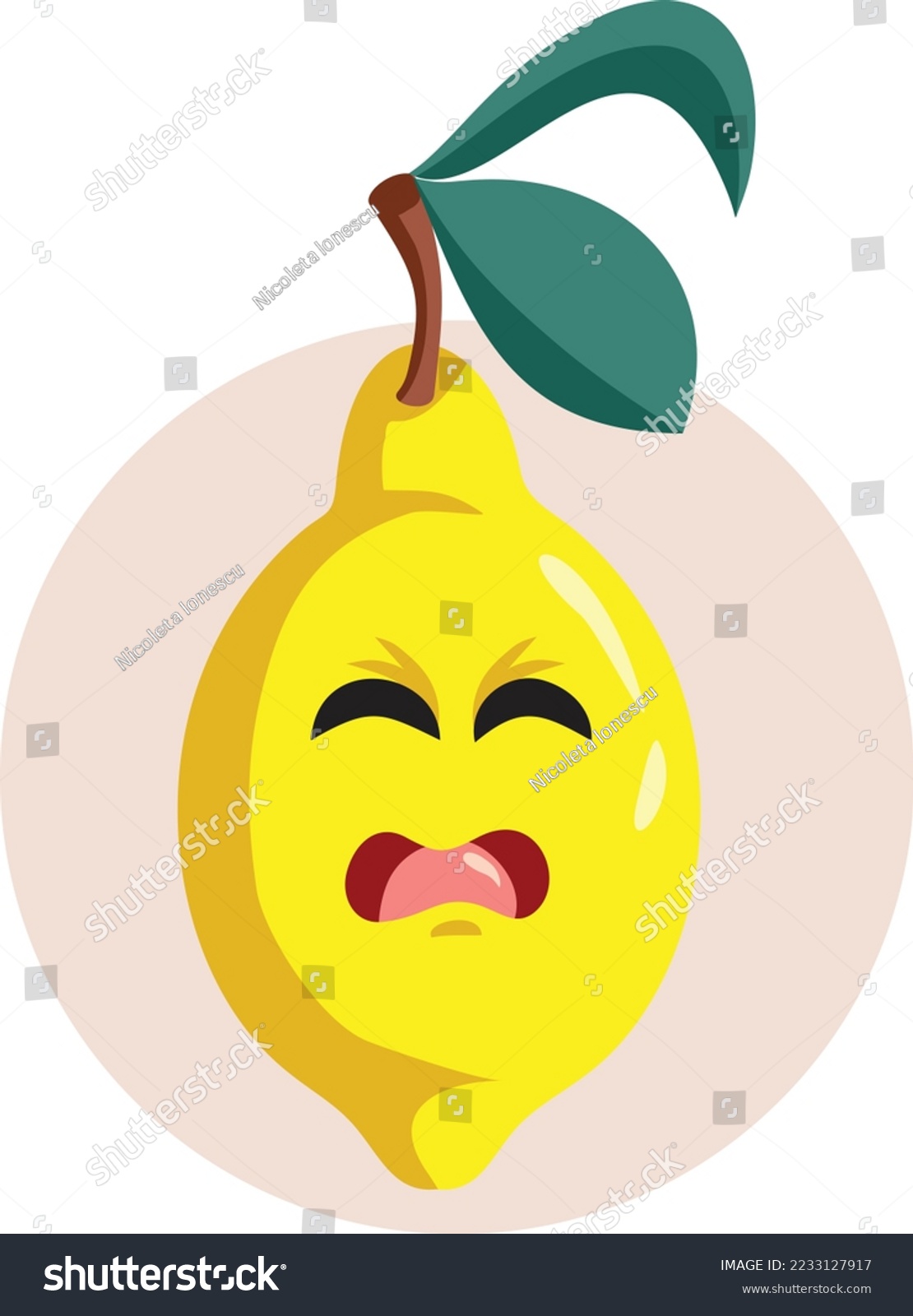 Funny Cartoon Lemon Character Making Sour taste - Royalty Free Stock ...