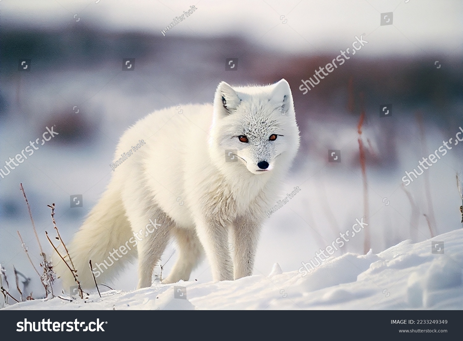 Arctic fox in Canadian Arctic snow #2233249349