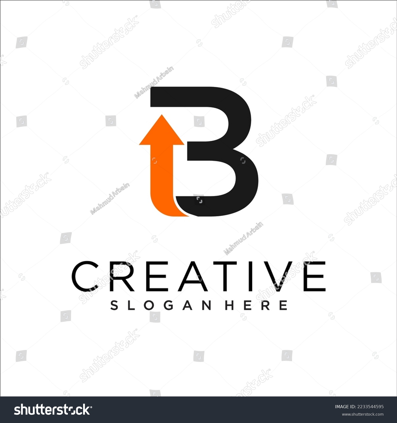 Letter B With Arrow Logo Design Template - Royalty Free Stock Vector ...