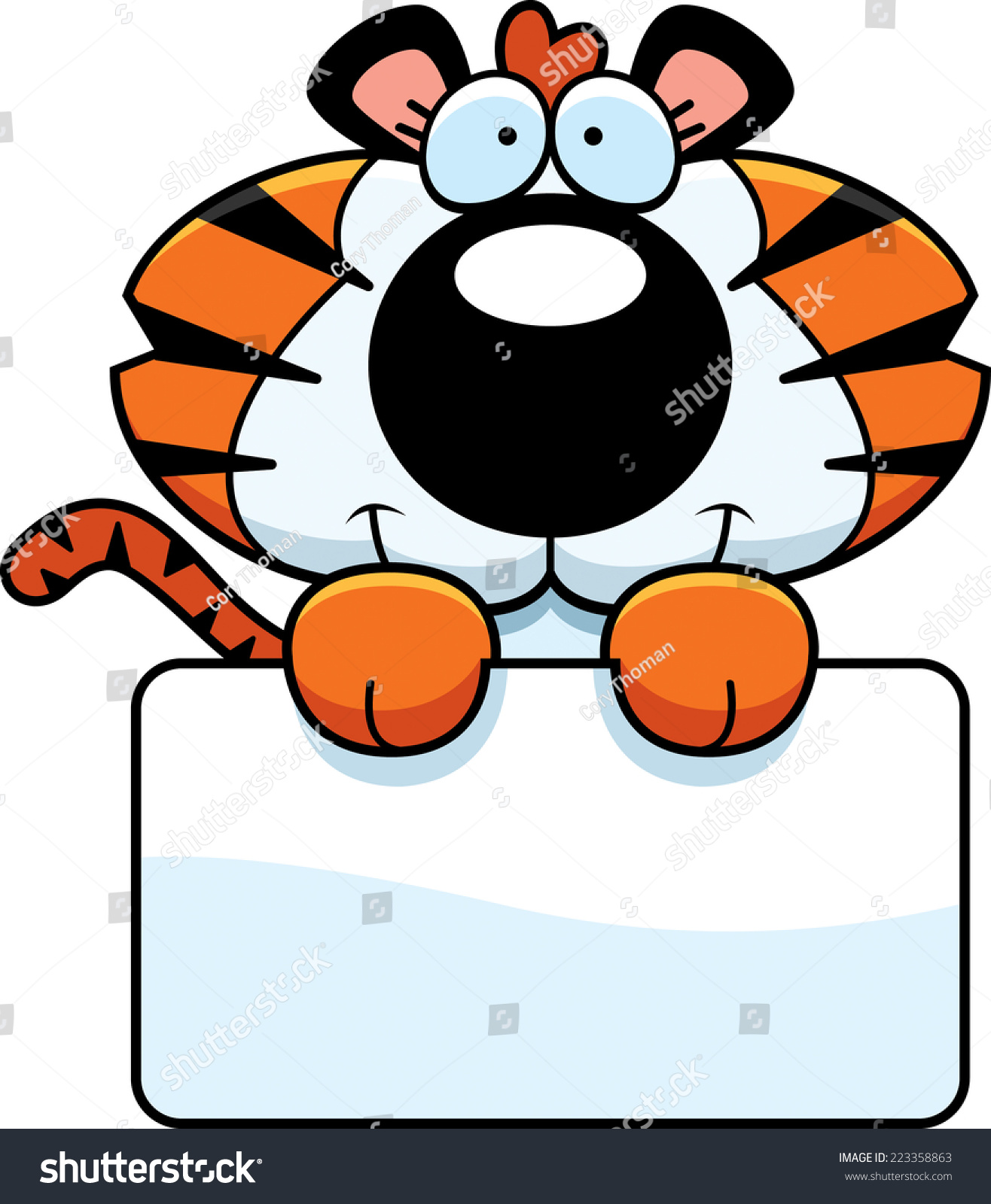 A Cartoon Illustration Of A Tiger Cub With A Royalty Free Stock Vector 223358863 5305