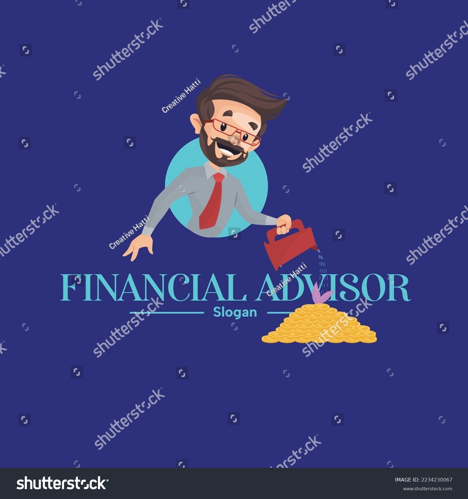 Financial advisor vector mascot logo template.  #2234230067