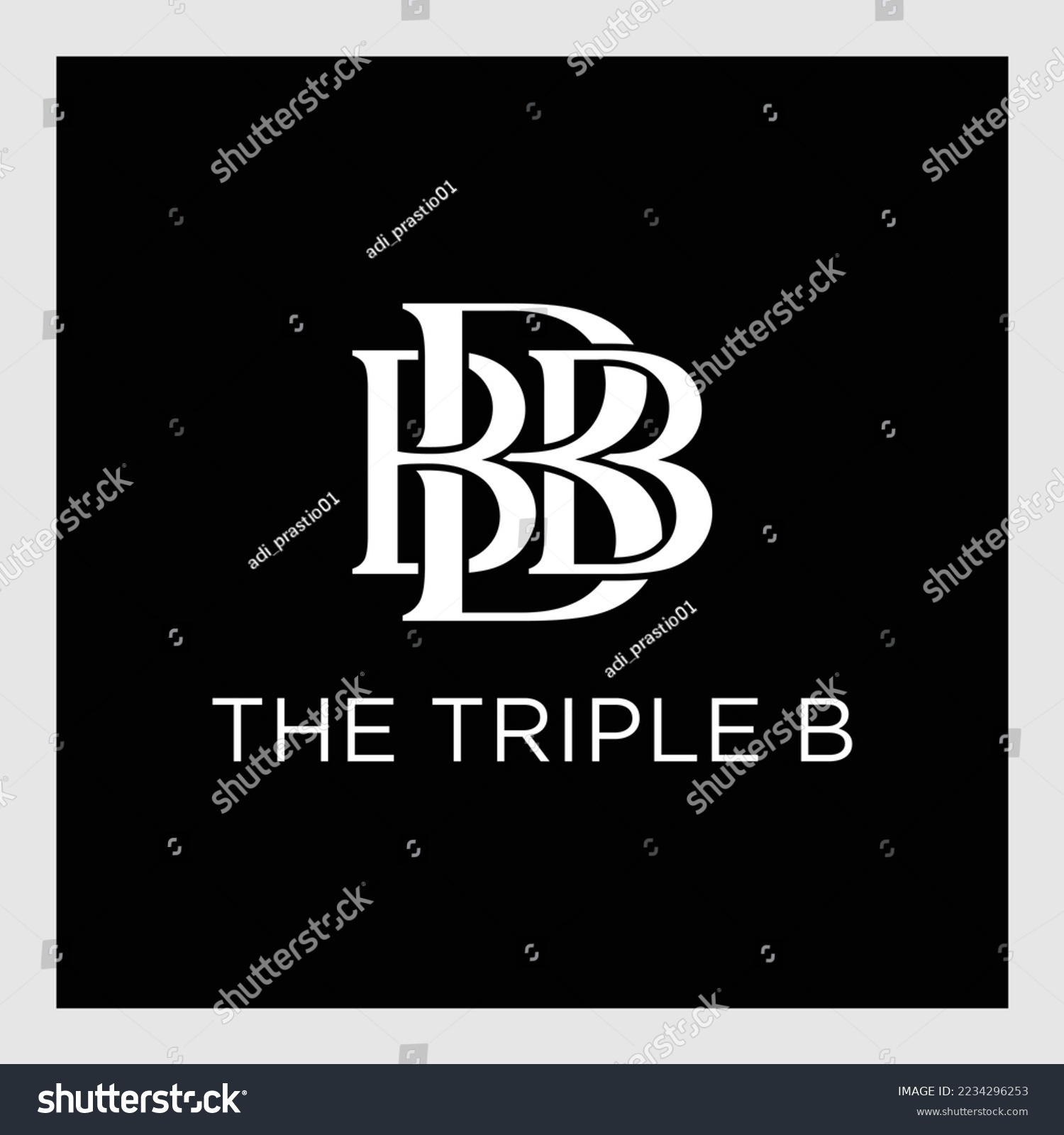 Letter BBB Logo Design.BBB Letter Triple B - Royalty Free Stock Vector ...