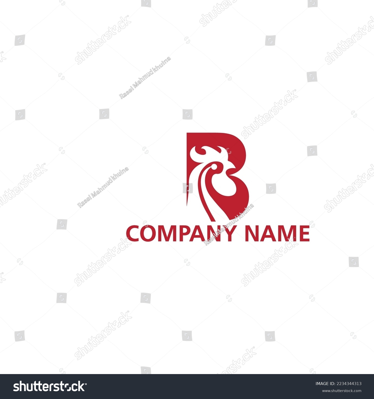 Modern Rooster Logo Letter B Logo - Royalty Free Stock Vector ...