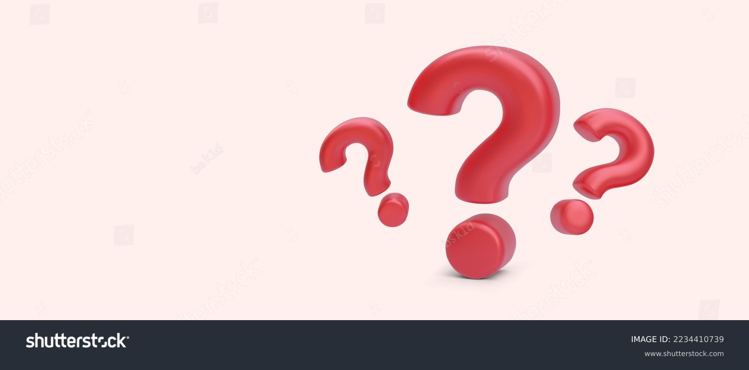 Group of 3d realistic question marks isolated on pink background. Vector illustration #2234410739