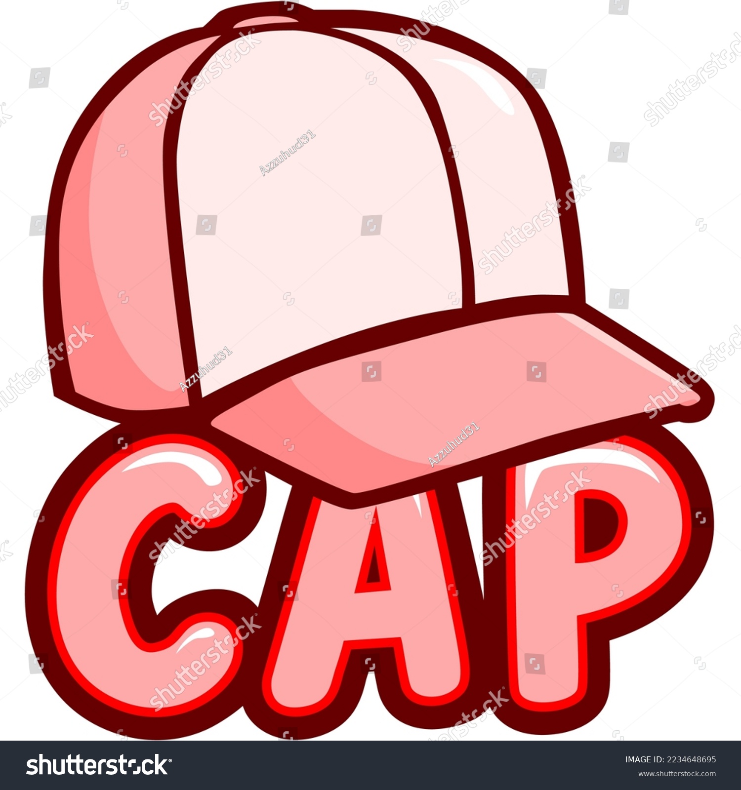 Pink cap hat twitch emote vector illustration - Royalty Free Stock ...