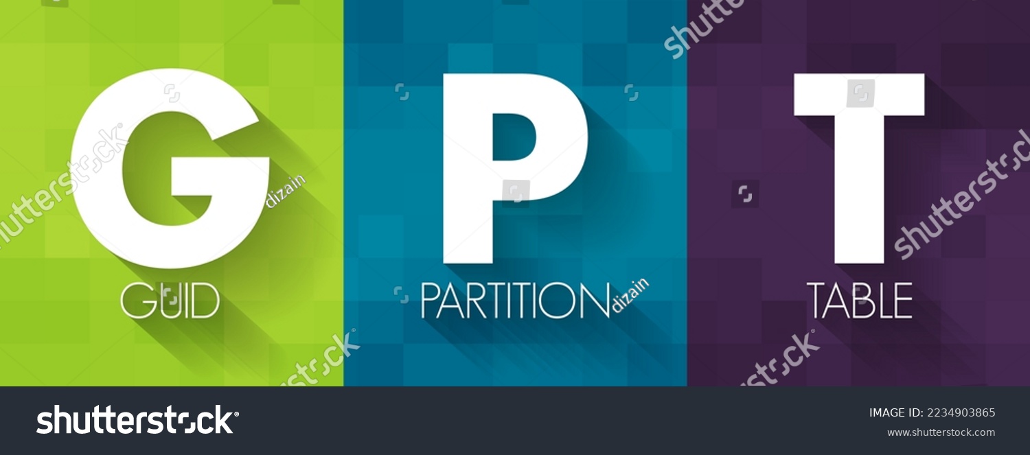 GPT GUID Partition Table - standard for the - Royalty Free Stock Vector ...