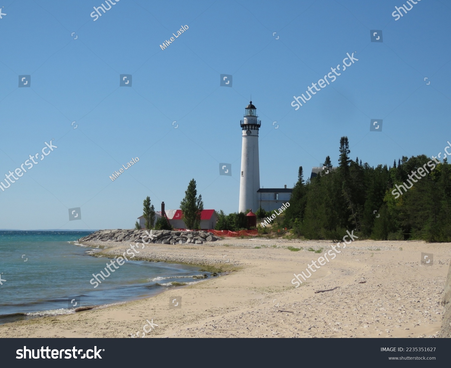 South Manitou Island Lighthouse on Lake Michigan, USA. #2235351627