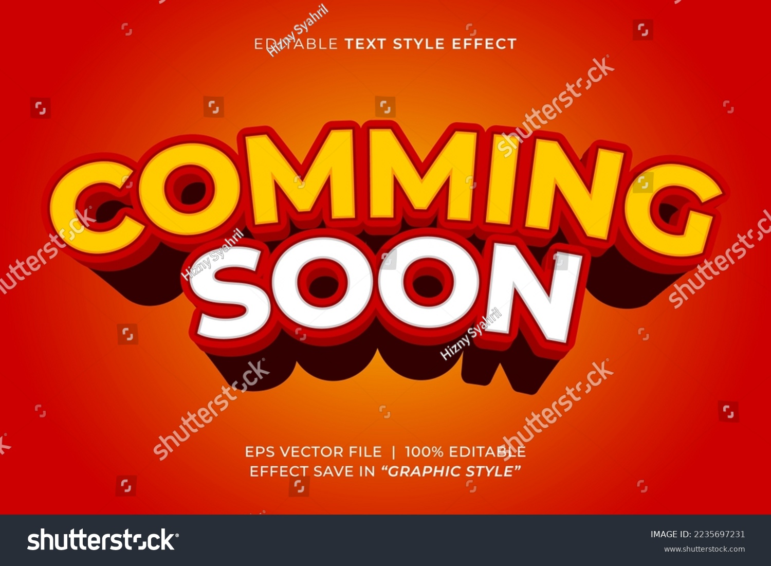 Comming soon 3d editable text effect template #2235697231