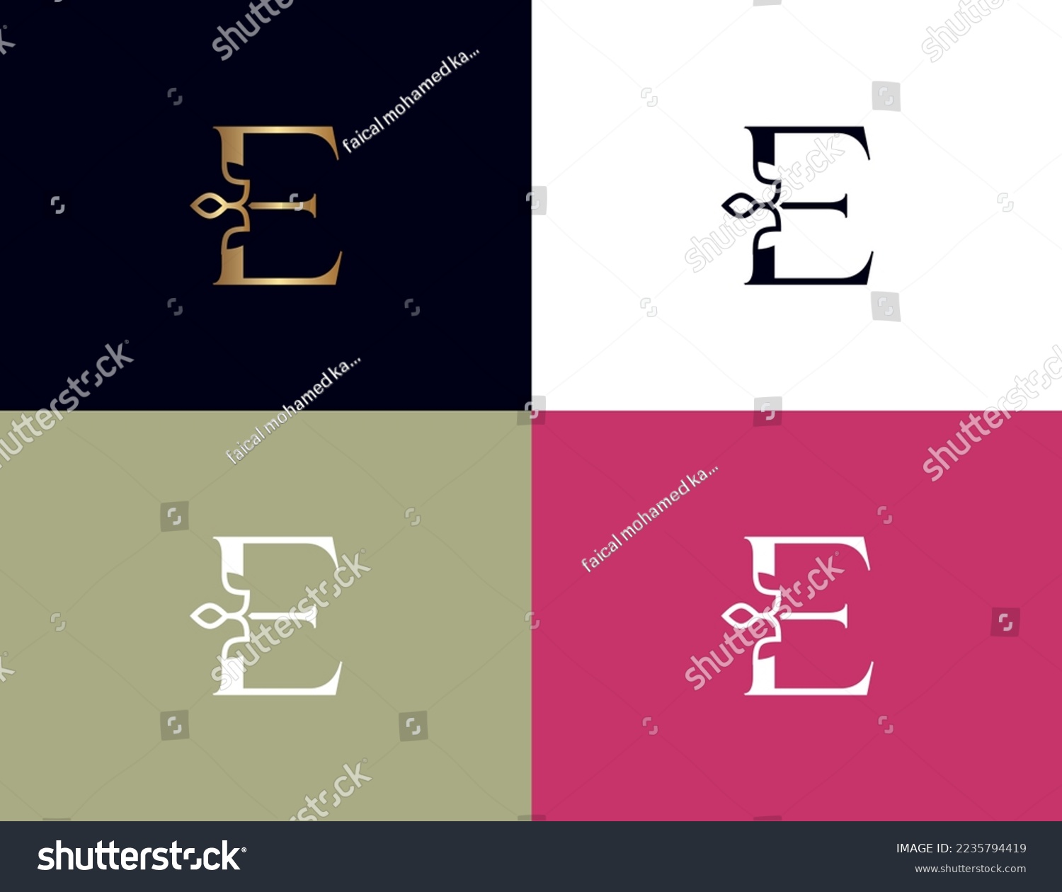 amazing luxury crown beauty logo letter E - Royalty Free Stock Vector ...