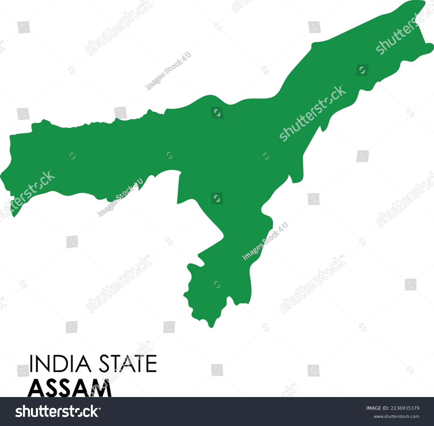 Assam Map Of Indian State. Assam Map Vector - Royalty Free Stock Vector ...