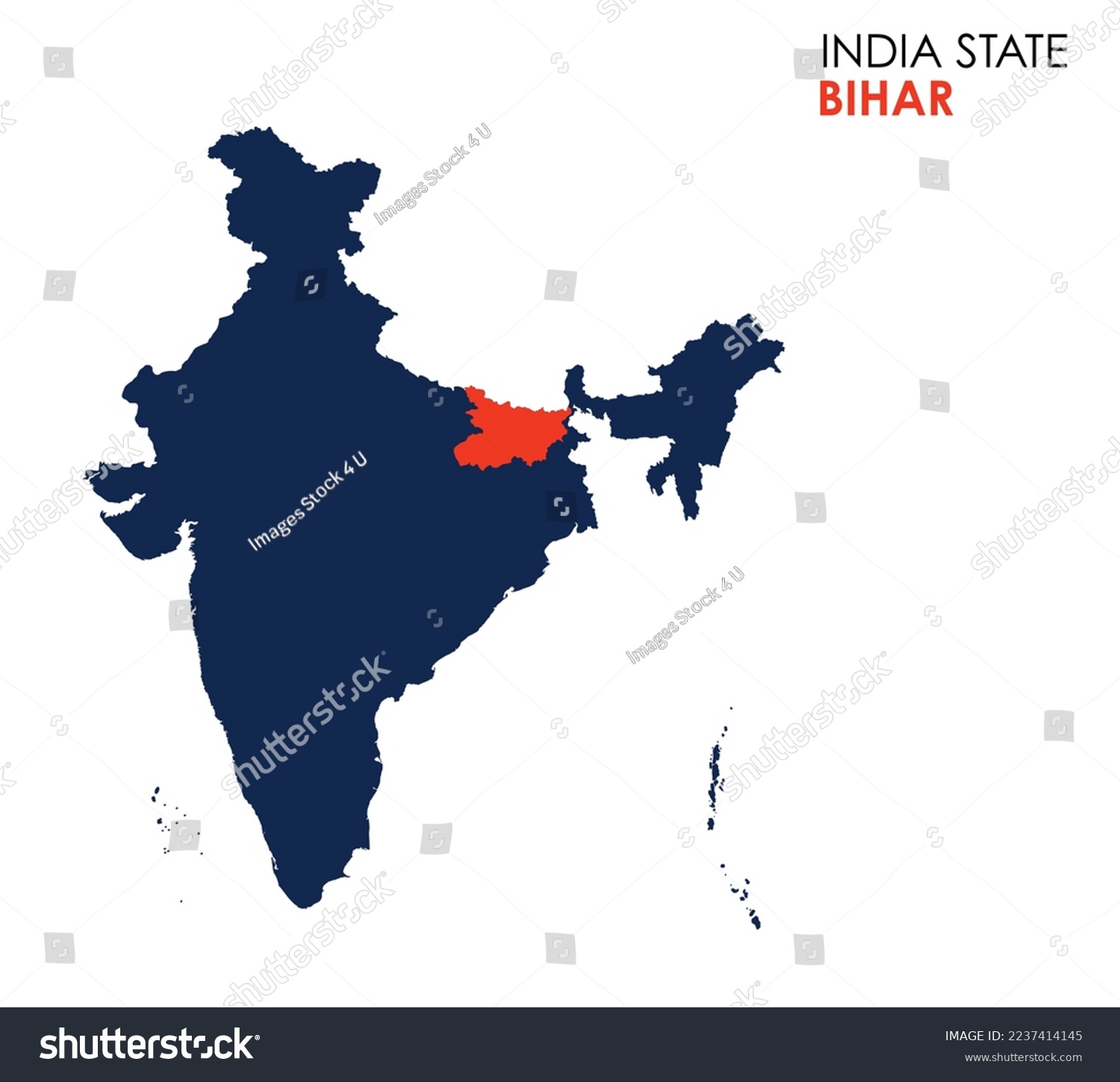 Bihar Map Of Indian State. Bihar Map Vector - Royalty Free Stock Vector ...