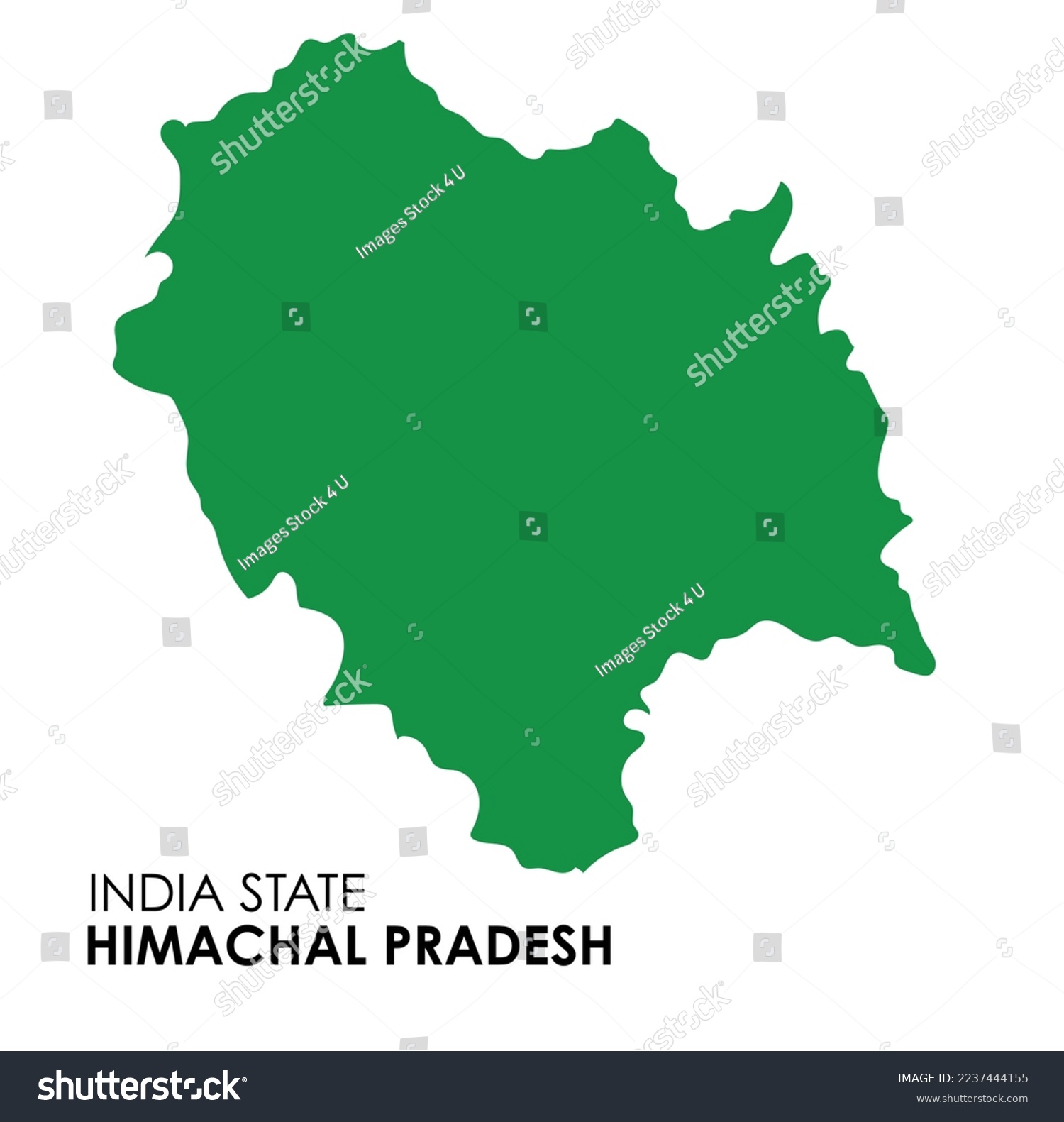 Himachal Pradesh map of Indian state. Himachal - Royalty Free Stock ...