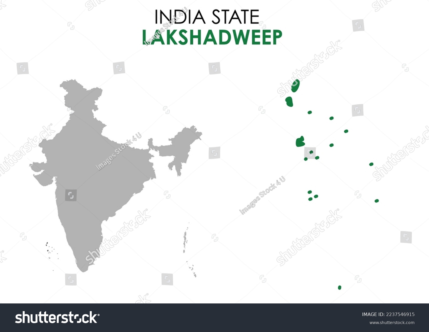 Lakshadweep Map Of Indian State Lakshadweep Map Royalty Free Stock   Avopix 2237546915 